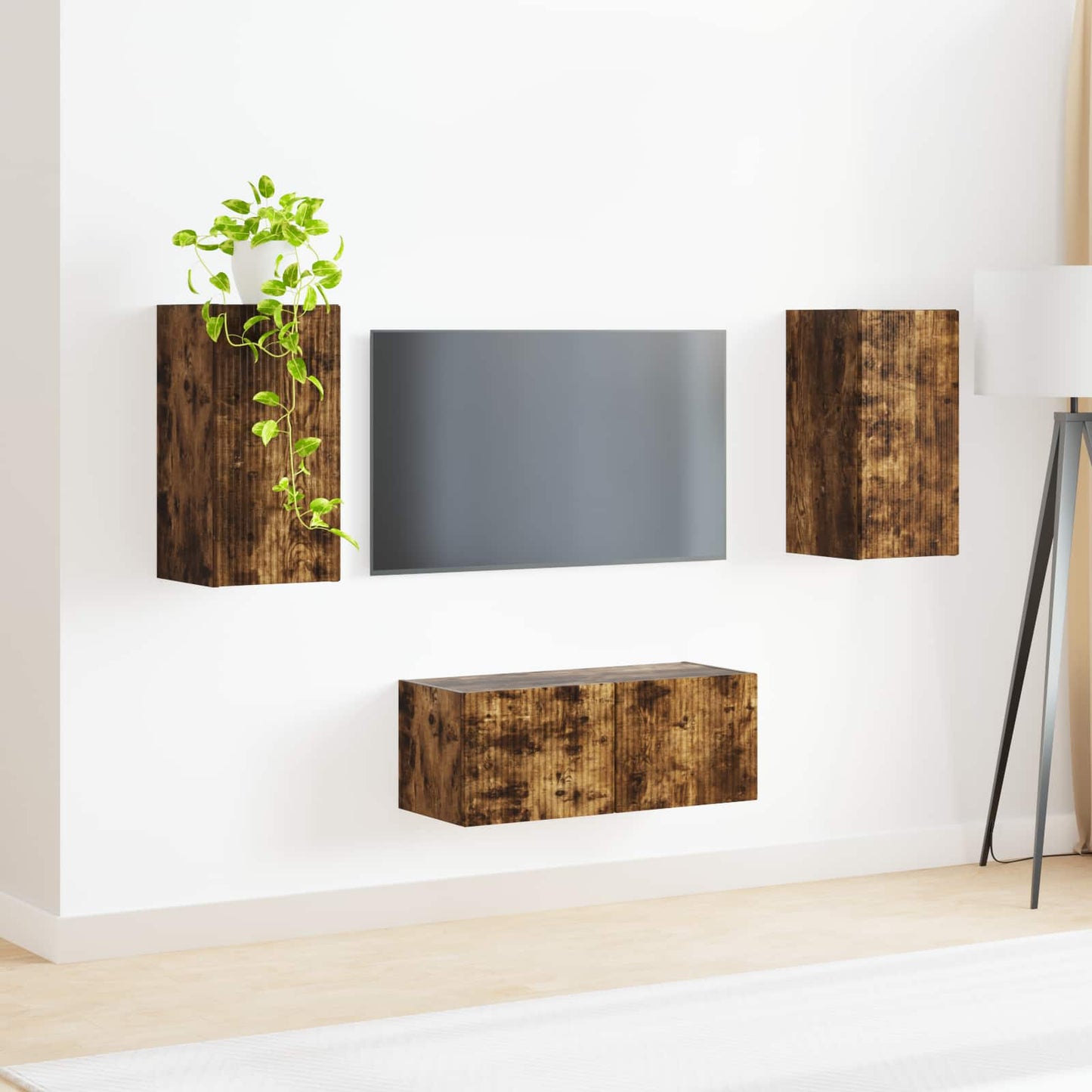 TV-Schrankset 2 pcs Geräucherte Eiche Holzwerkstoff