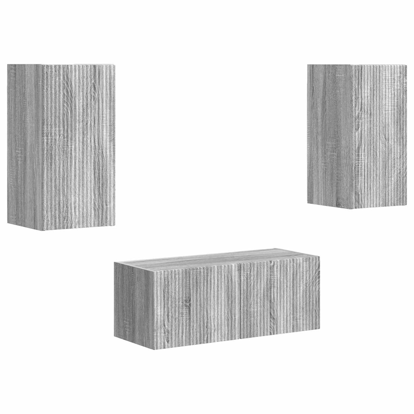 TV-Schrankset Wandmontiert 2 pcs Graues Sonoma Holzwerkstoff