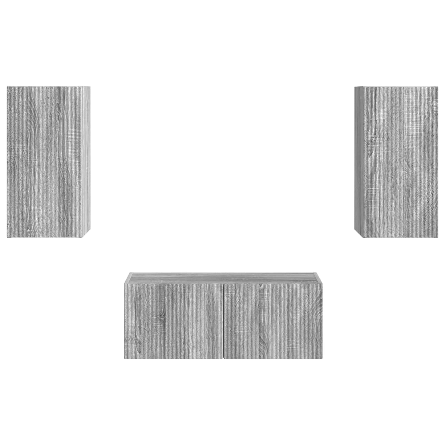 TV-Schrankset Wandmontiert 2 pcs Graues Sonoma Holzwerkstoff