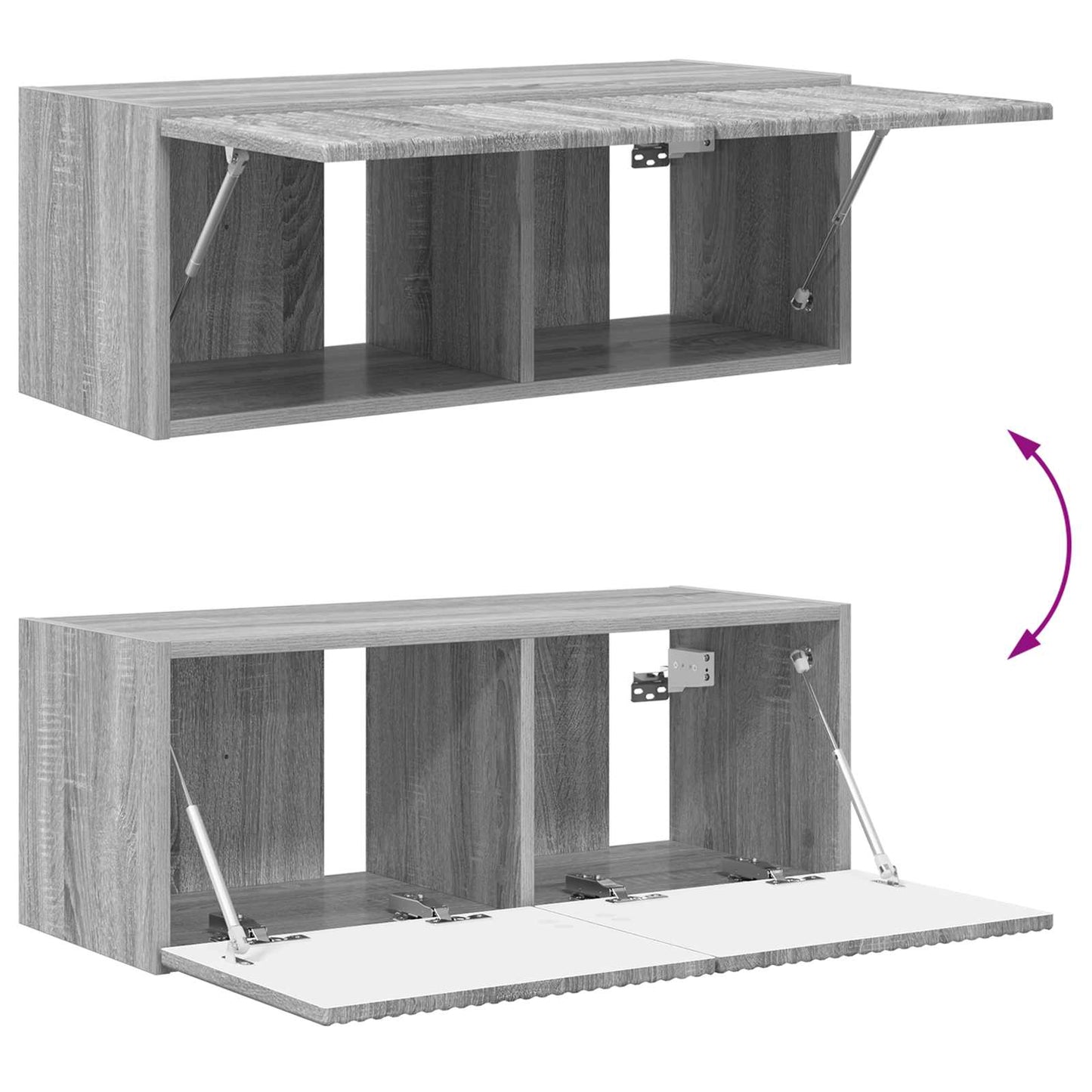 TV-Schrankset Wandmontiert 2 pcs Graues Sonoma Holzwerkstoff