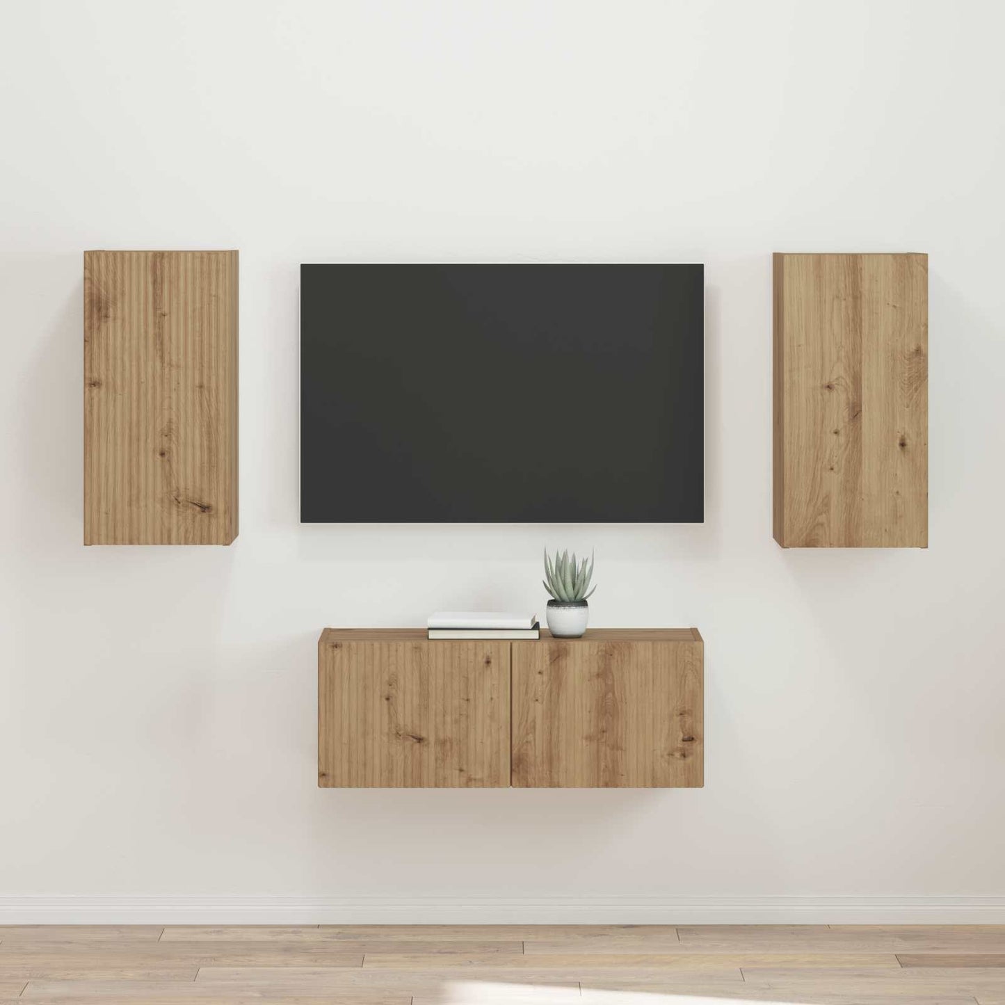 TV-Schrankset Wandmontiert 2 pcs Artisan-Eiche Holzwerkstoff