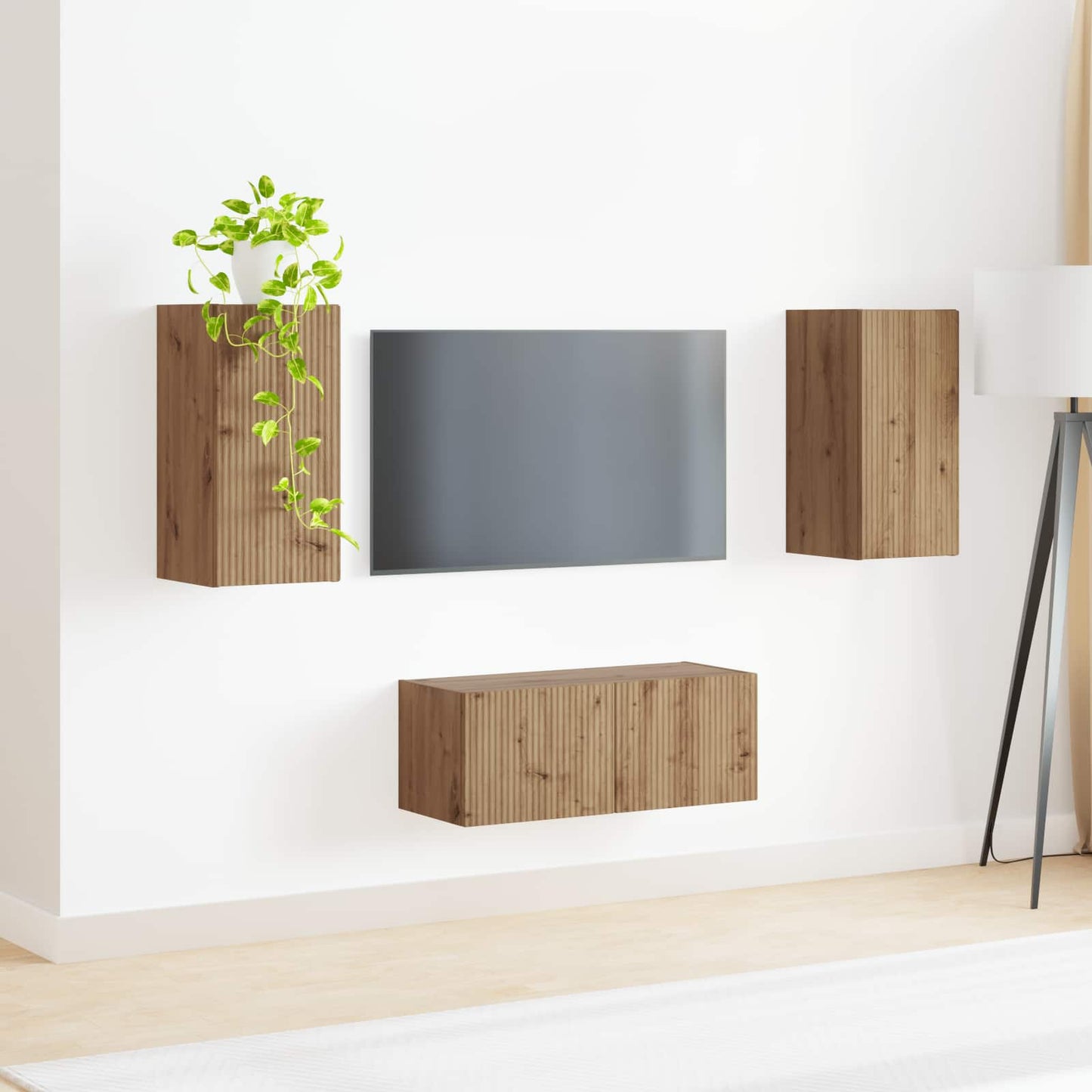 TV-Schrankset Wandmontiert 2 pcs Artisan-Eiche Holzwerkstoff