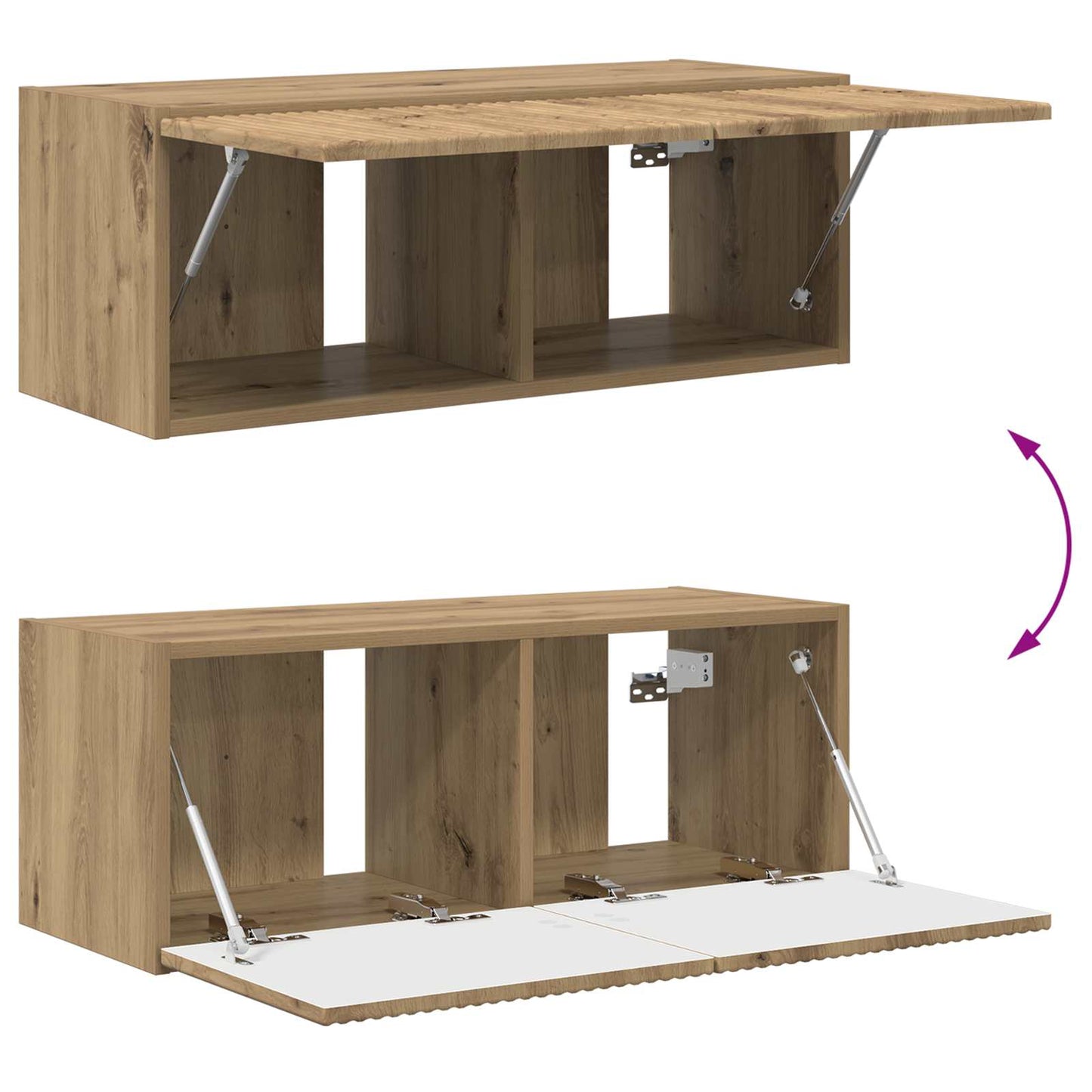 TV-Schrankset Wandmontiert 2 pcs Artisan-Eiche Holzwerkstoff