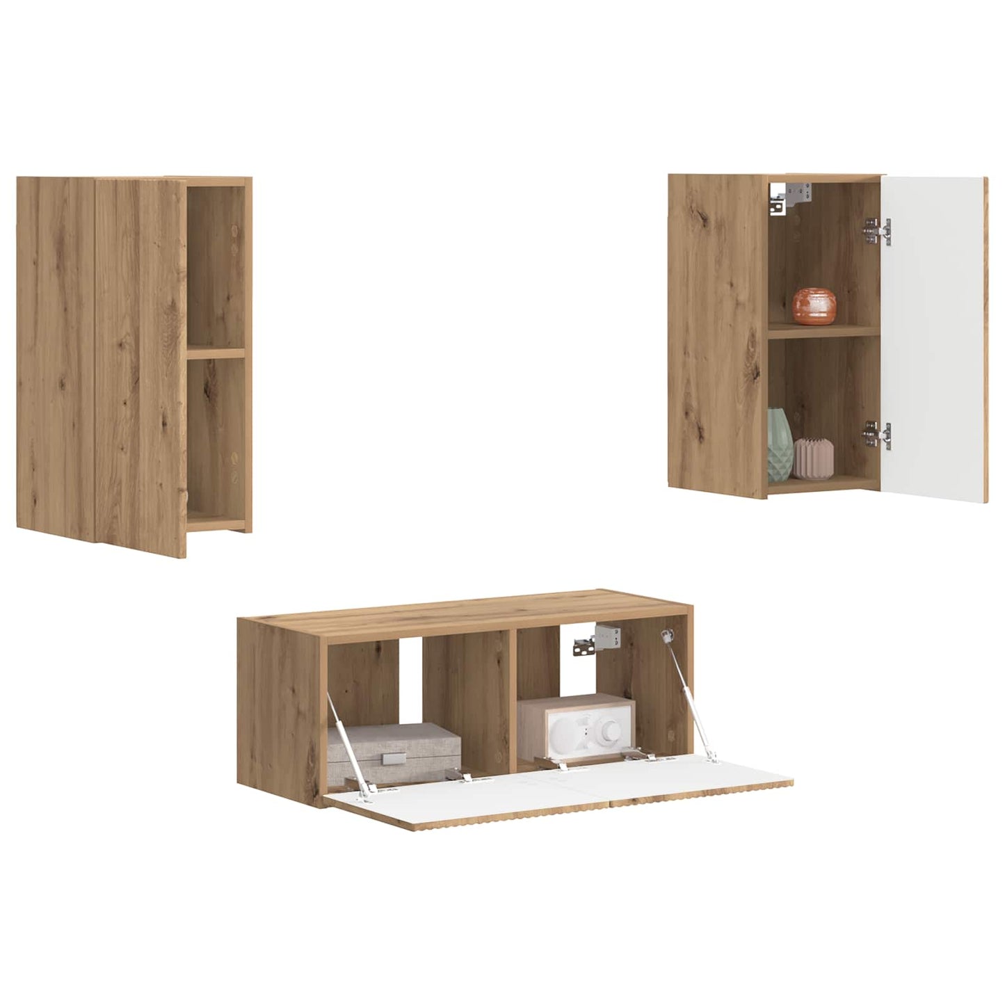 TV-Schrankset Wandmontiert 2 pcs Artisan-Eiche Holzwerkstoff