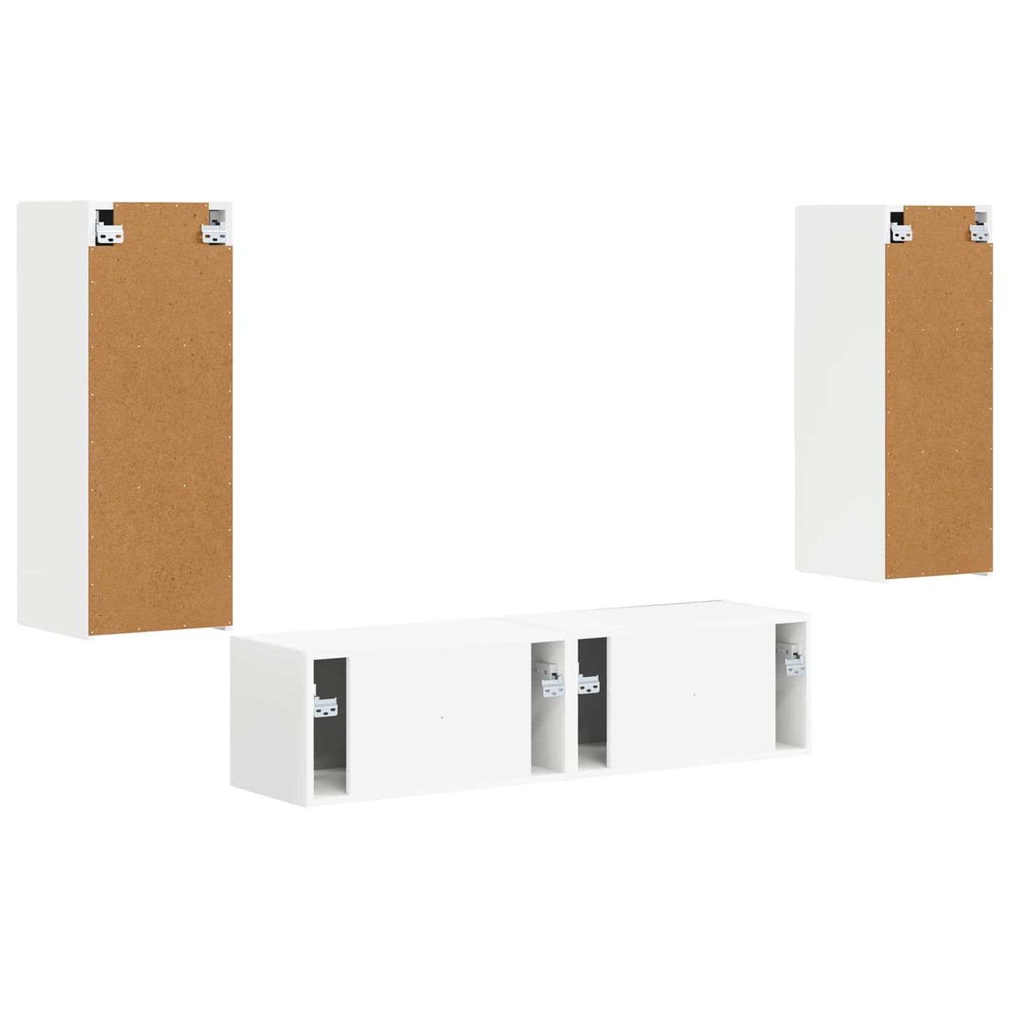 TV-Schrankset Wandmontiert 2 pcs Weiß Holzwerkstoff