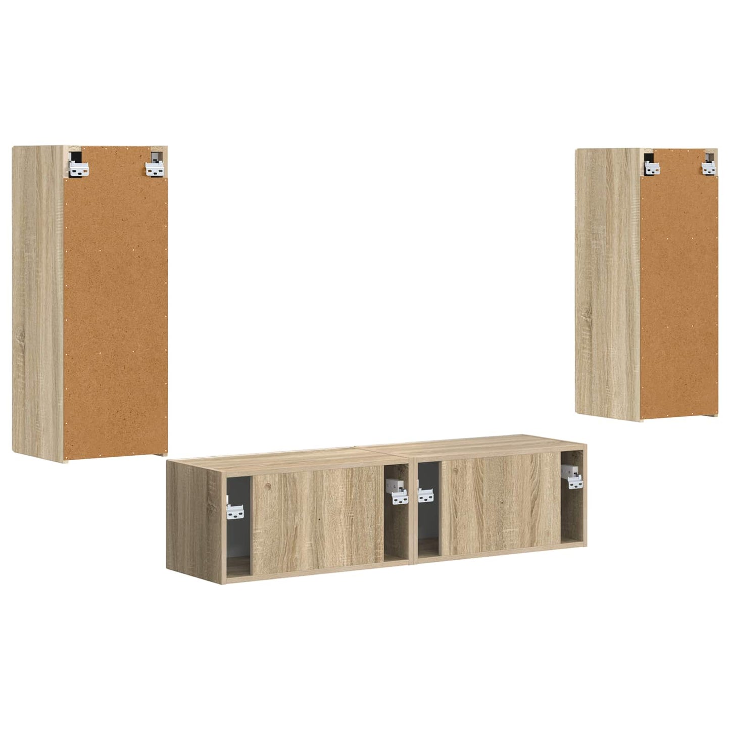 TV-Schrankset Wandmontiert 2 pcs Sonoma-Eiche Holzwerkstoff