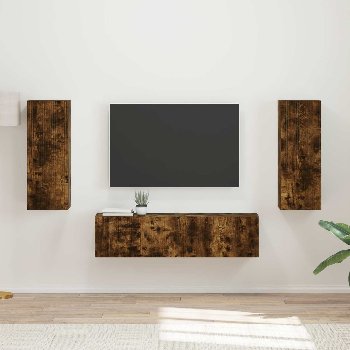 TV-Schrankset 2 pcs Geräucherte Eiche Holzwerkstoff