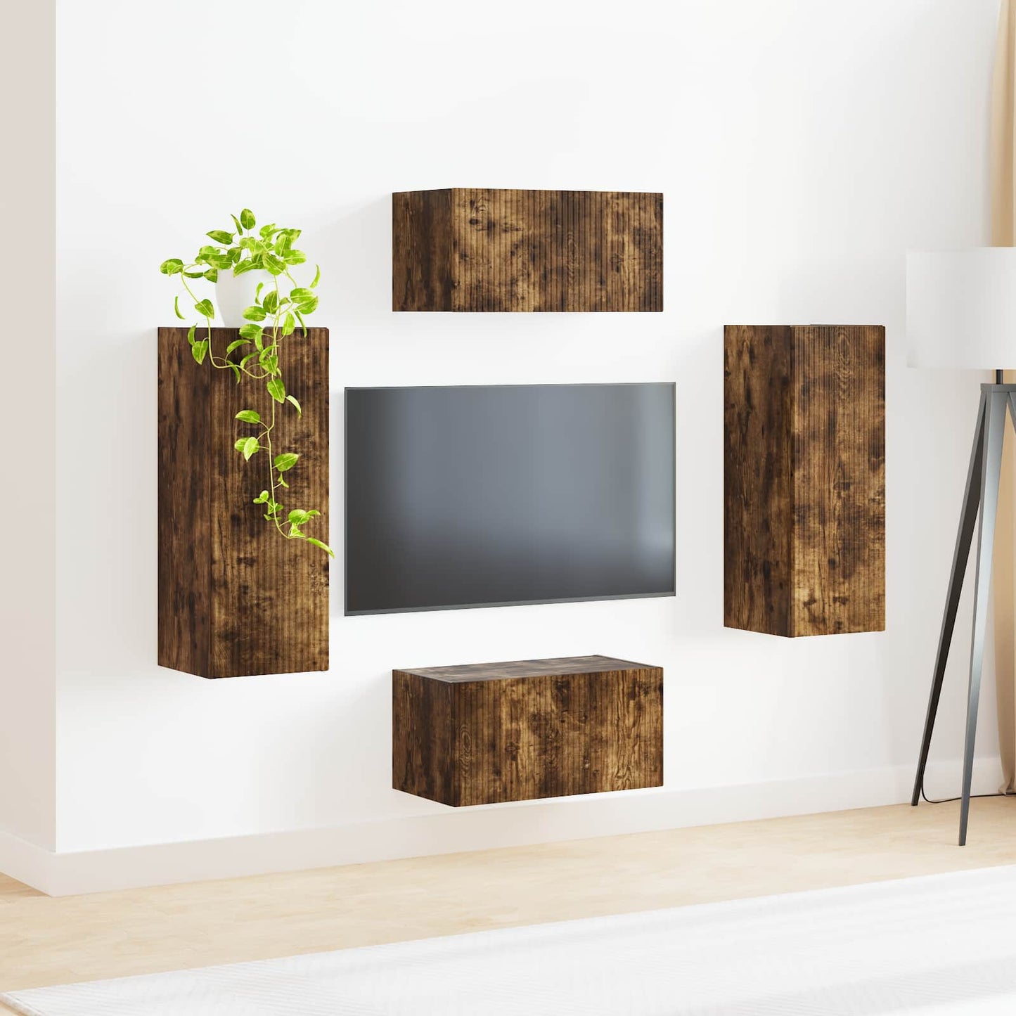TV-Schrankset 2 pcs Geräucherte Eiche Holzwerkstoff