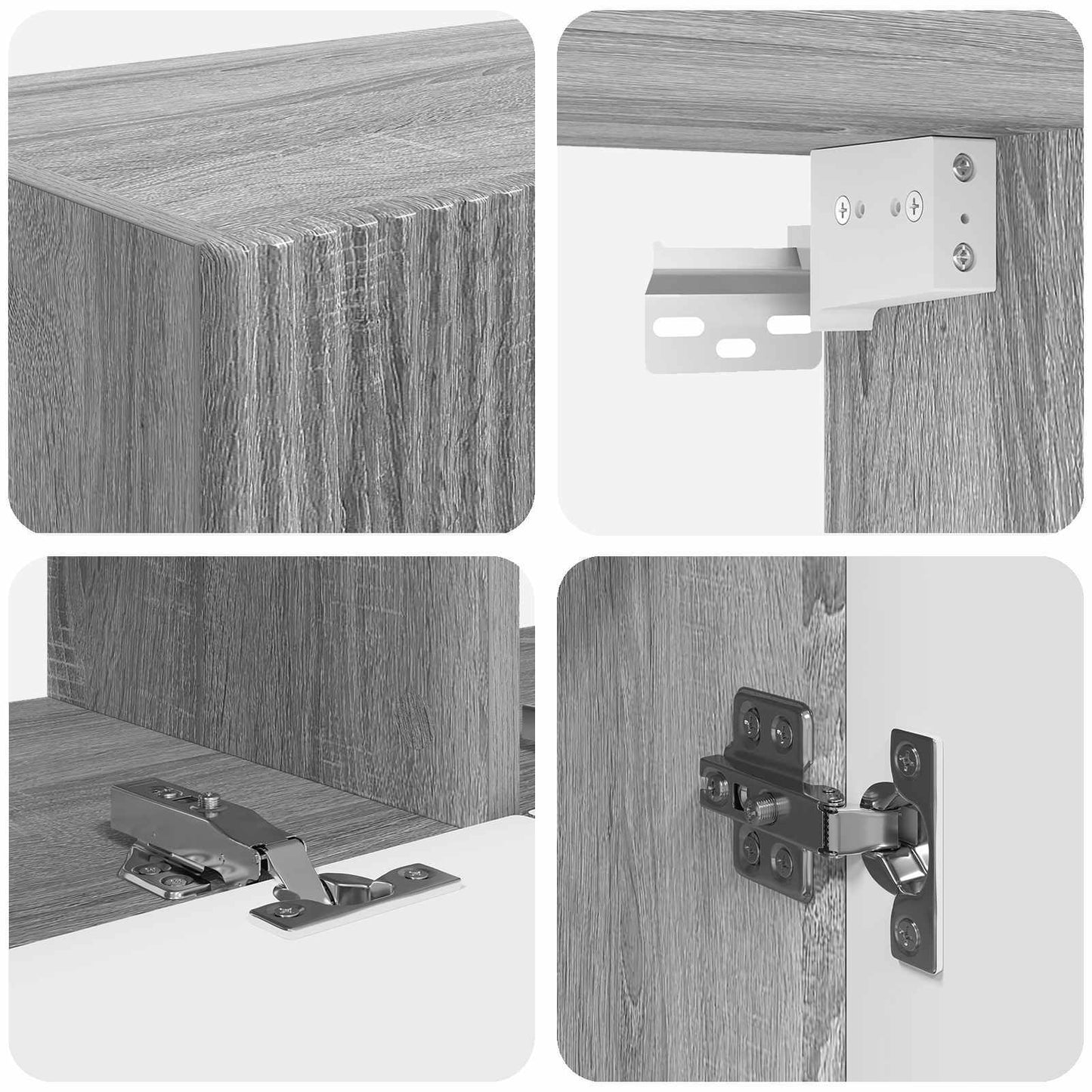 TV-Schrankset Wandmontiert 2 pcs Graues Sonoma Holzwerkstoff