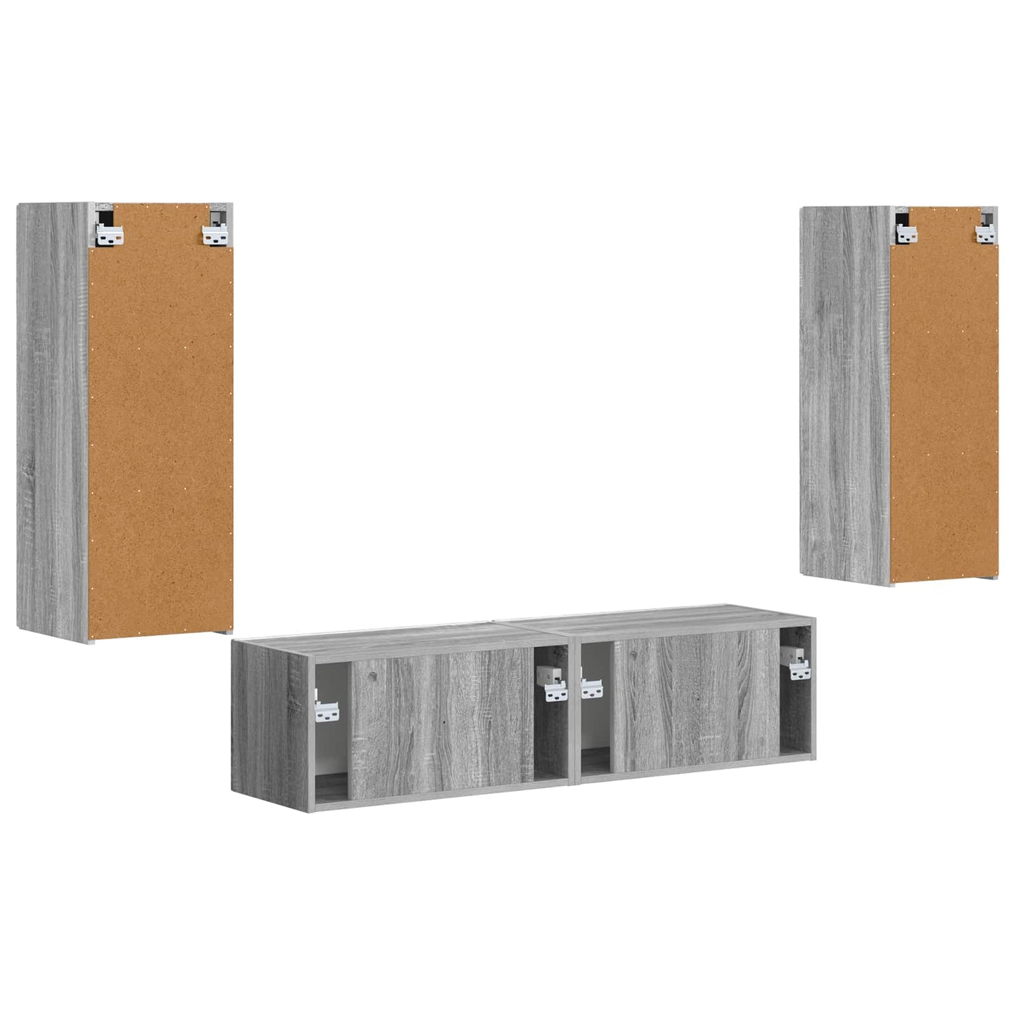 TV-Schrankset Wandmontiert 2 pcs Graues Sonoma Holzwerkstoff