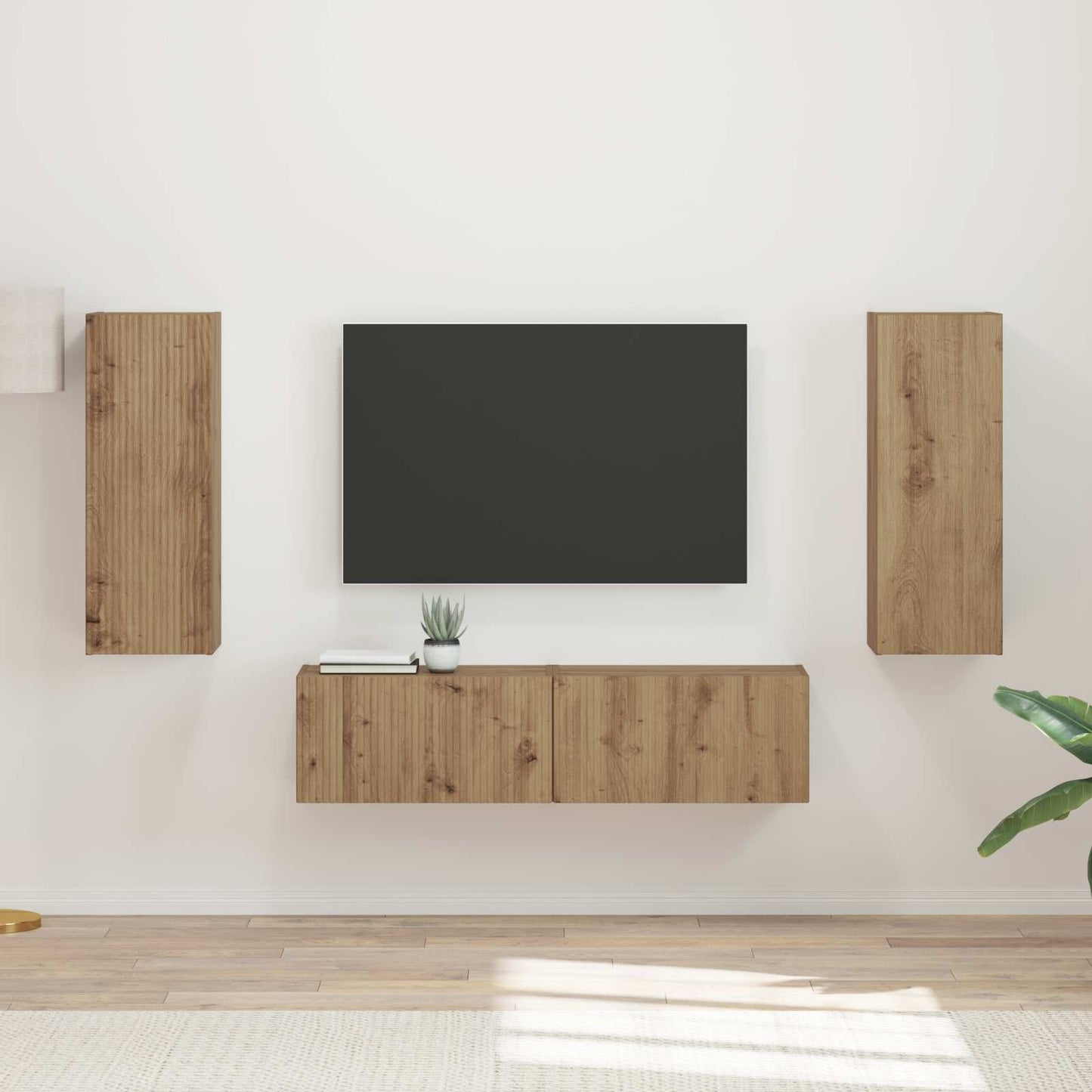 TV-Schrankset Wandmontiert 2 pcs Artisan-Eiche Holzwerkstoff