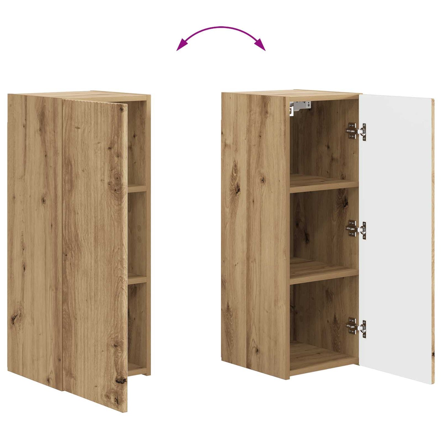 TV-Schrankset Wandmontiert 2 pcs Artisan-Eiche Holzwerkstoff