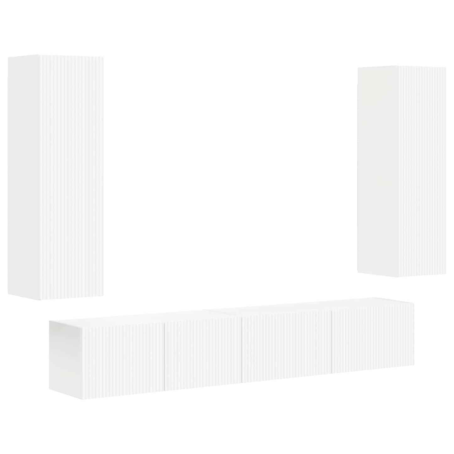 TV-Schrankset Wandmontiert 3 pcs Weiß Holzwerkstoff