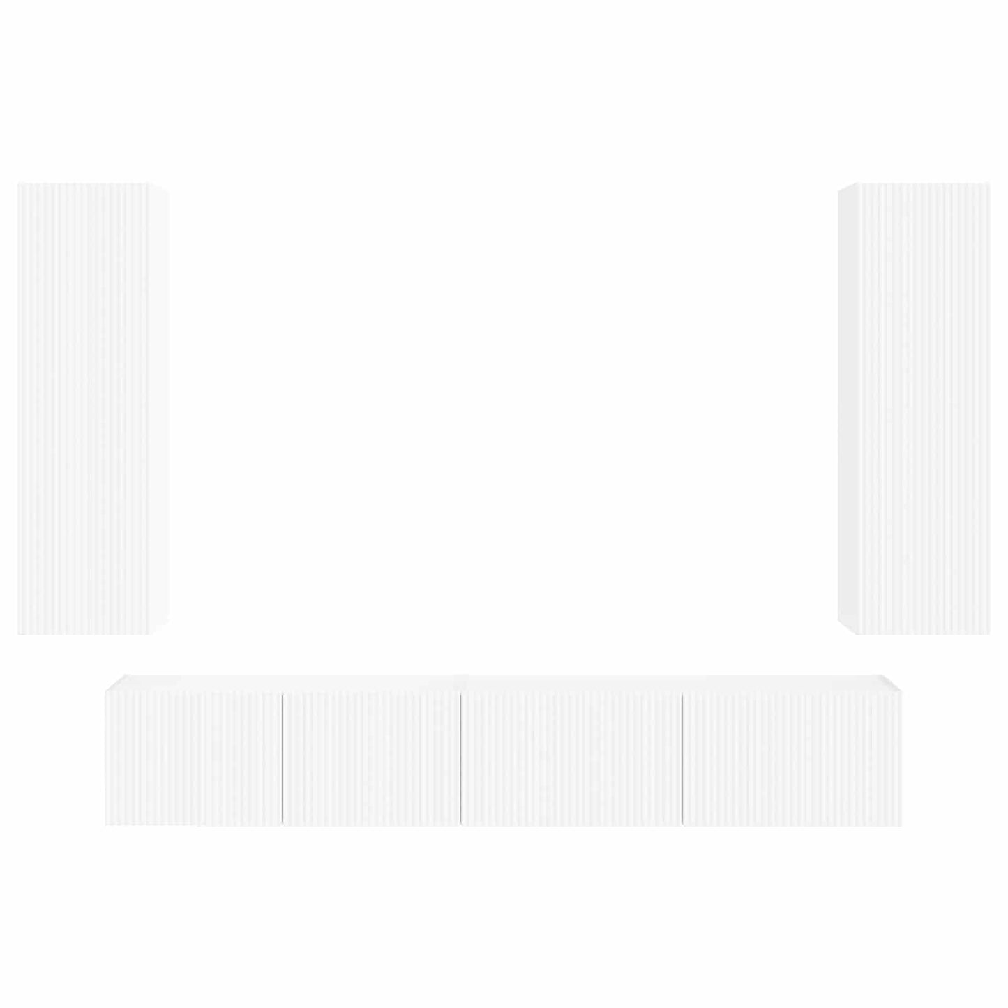 TV-Schrankset Wandmontiert 3 pcs Weiß Holzwerkstoff
