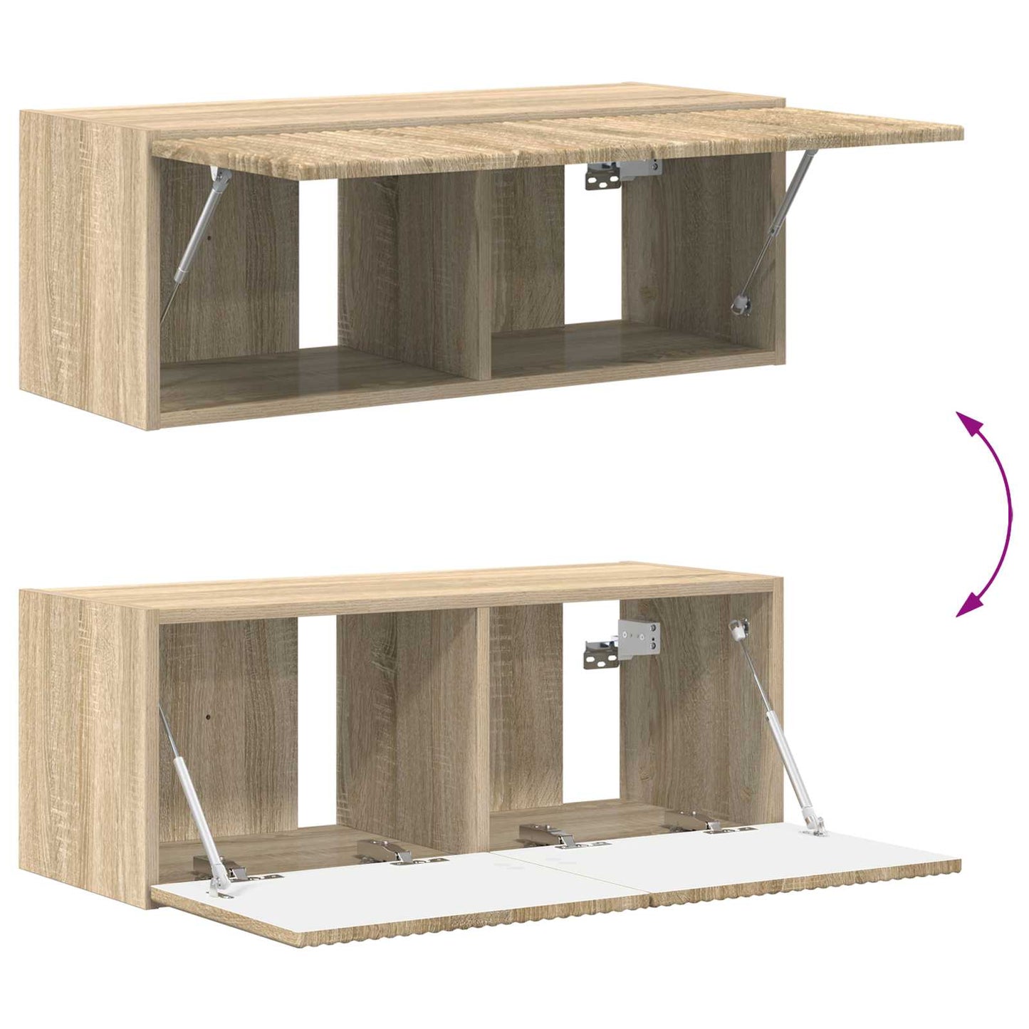 TV-Schrankset Wandmontiert 3 pcs Sonoma-Eiche Holzwerkstoff