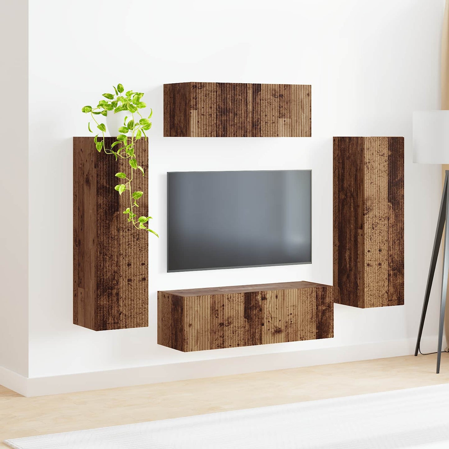 TV-Schrankset 3 pcs Geräucherte Eiche Holzwerkstoff
