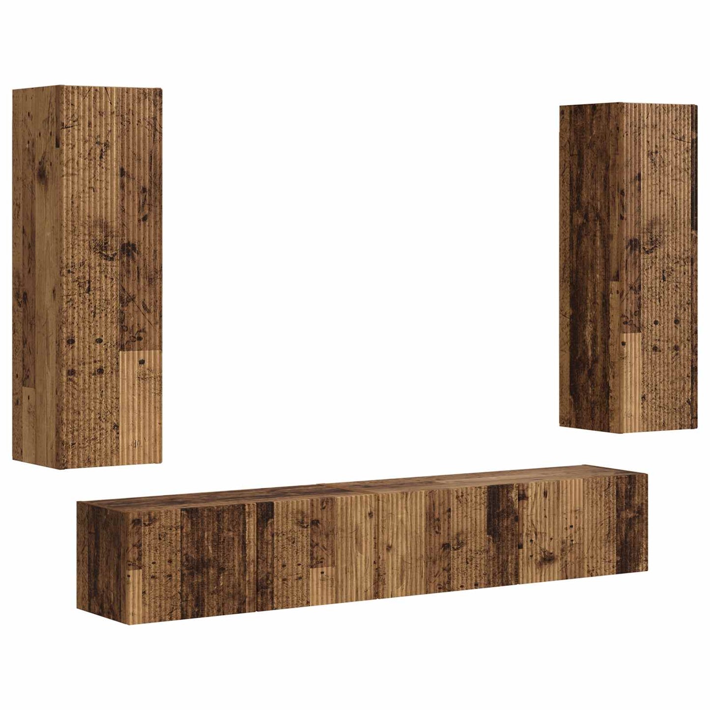 TV-Schrankset Wandmontiert 3 pcs Altholz Holzwerkstoff