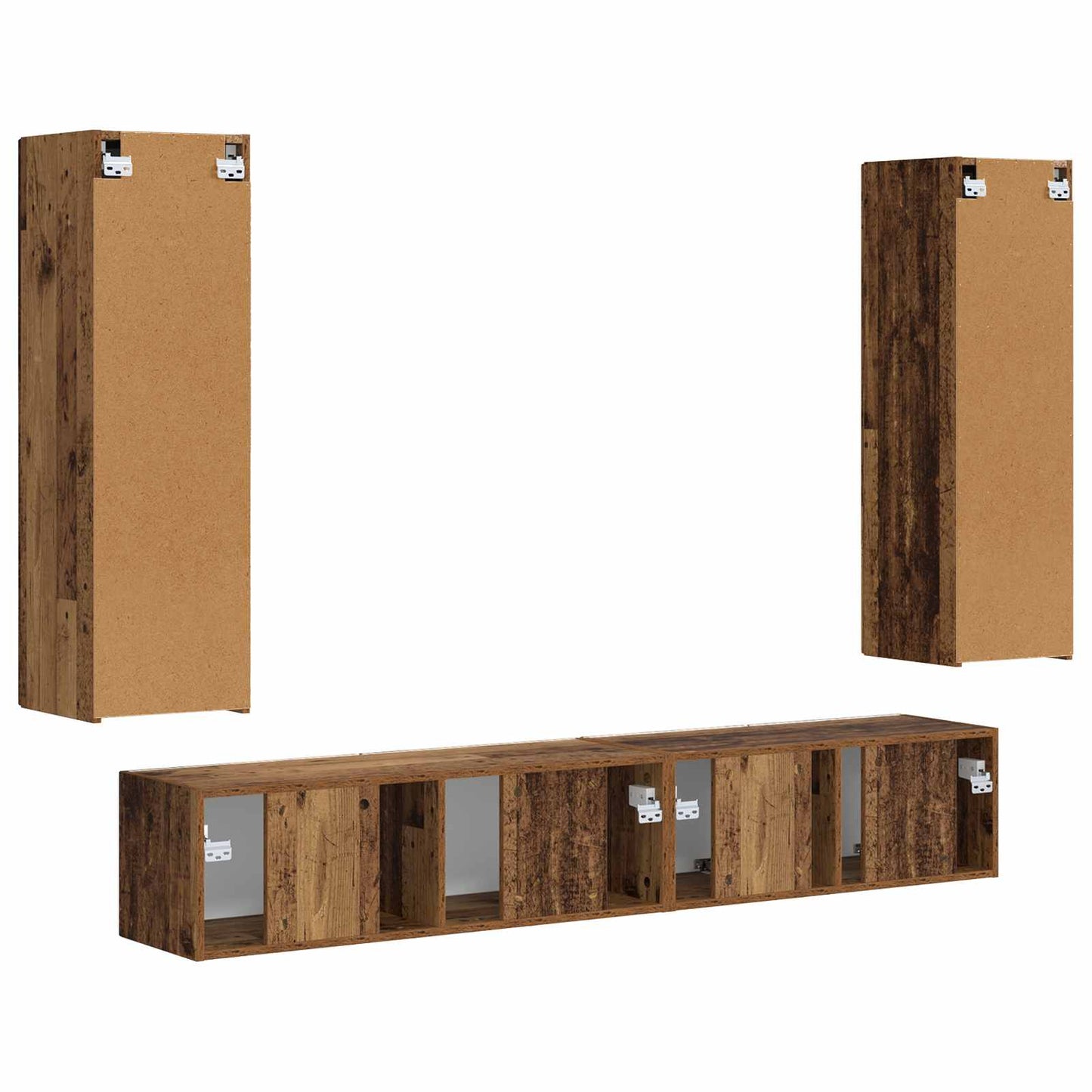 TV-Schrankset Wandmontiert 3 pcs Altholz Holzwerkstoff