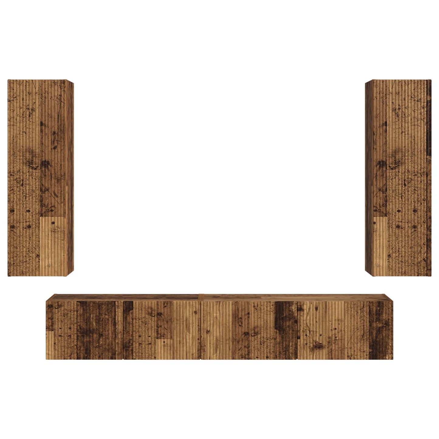 TV-Schrankset Wandmontiert 3 pcs Altholz Holzwerkstoff