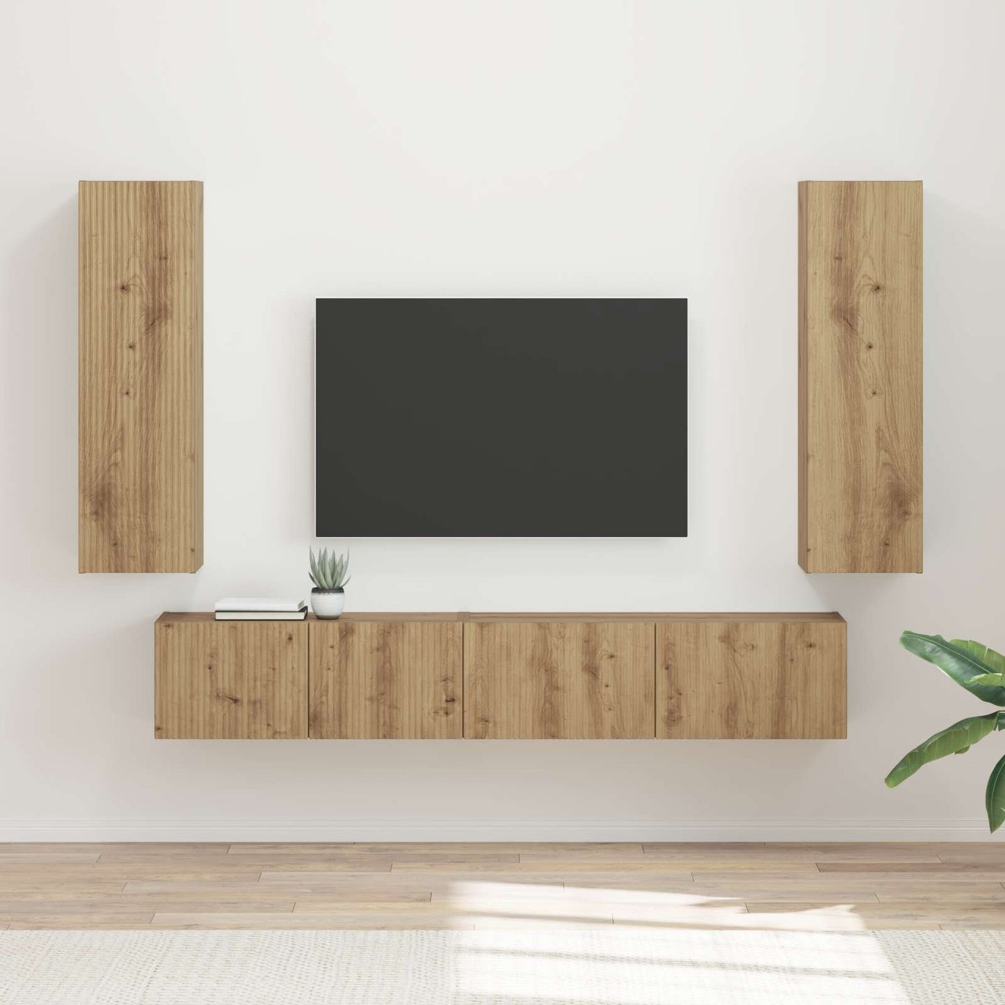 TV-Schrankset Wandmontiert 3 pcs Artisan-Eiche Holzwerkstoff