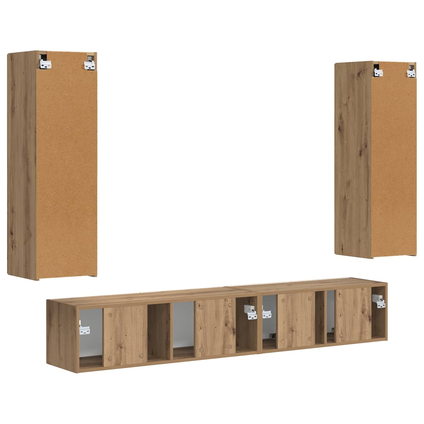TV-Schrankset Wandmontiert 3 pcs Artisan-Eiche Holzwerkstoff