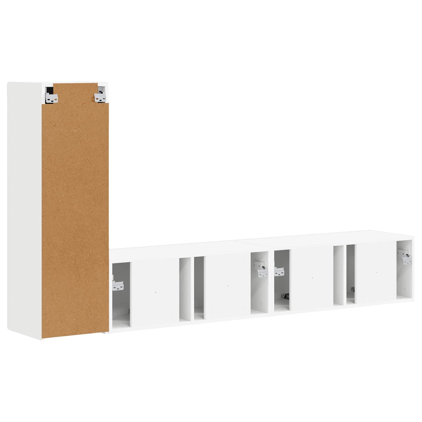 TV-Schrankset Wandmontiert 3 pcs Weiß Holzwerkstoff