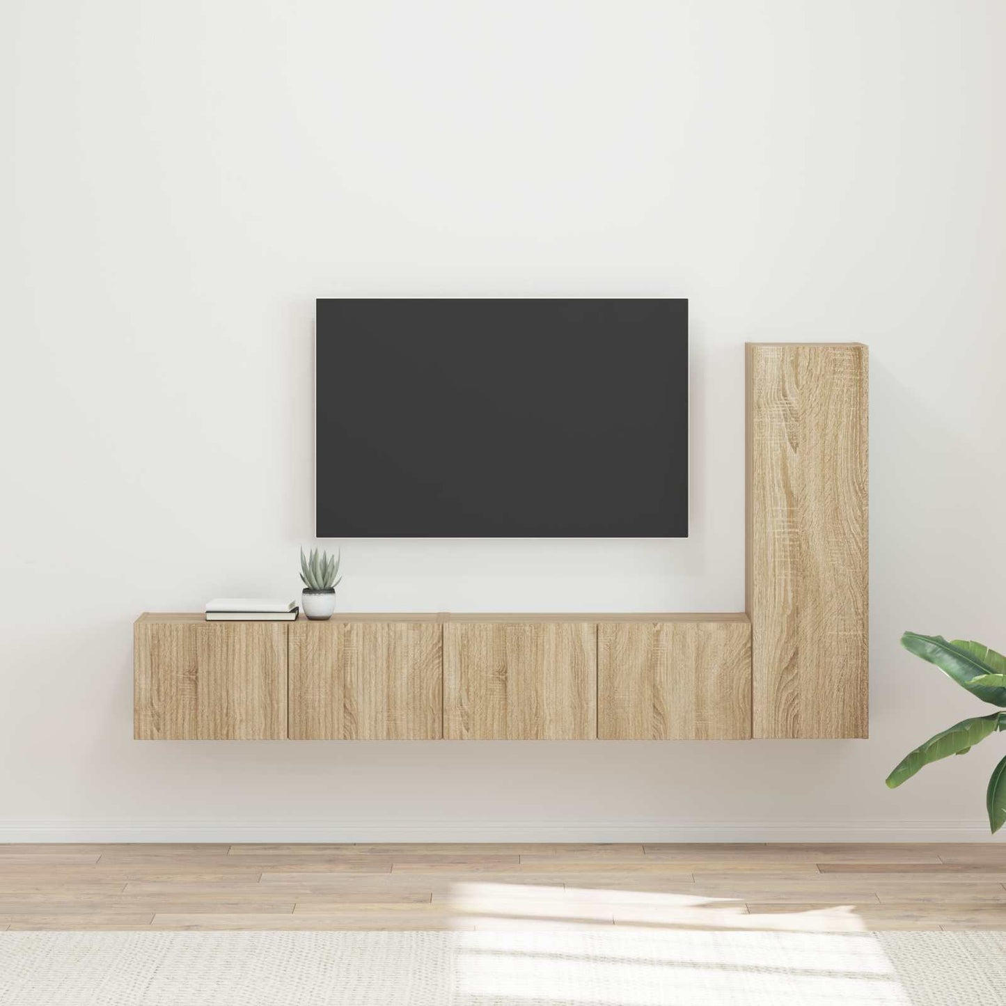 TV-Schrankset Wandmontiert 3 pcs Sonoma-Eiche Holzwerkstoff