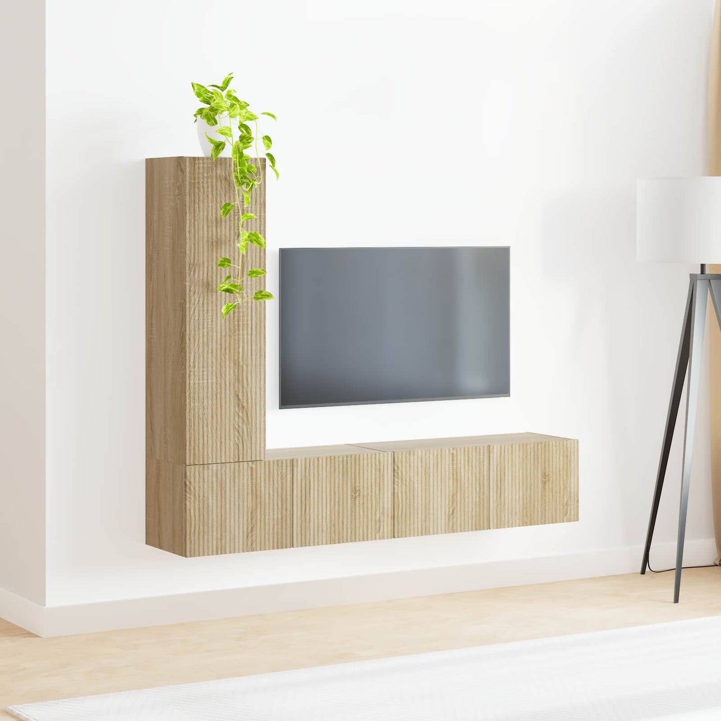 TV-Schrankset Wandmontiert 3 pcs Sonoma-Eiche Holzwerkstoff