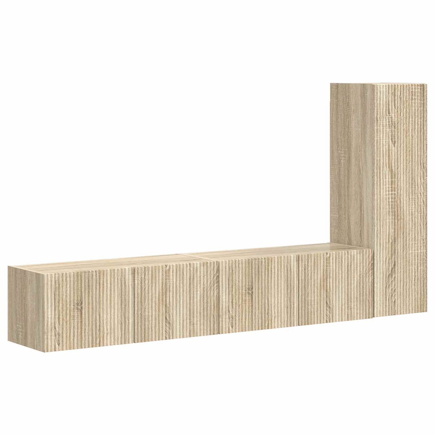TV-Schrankset Wandmontiert 3 pcs Sonoma-Eiche Holzwerkstoff