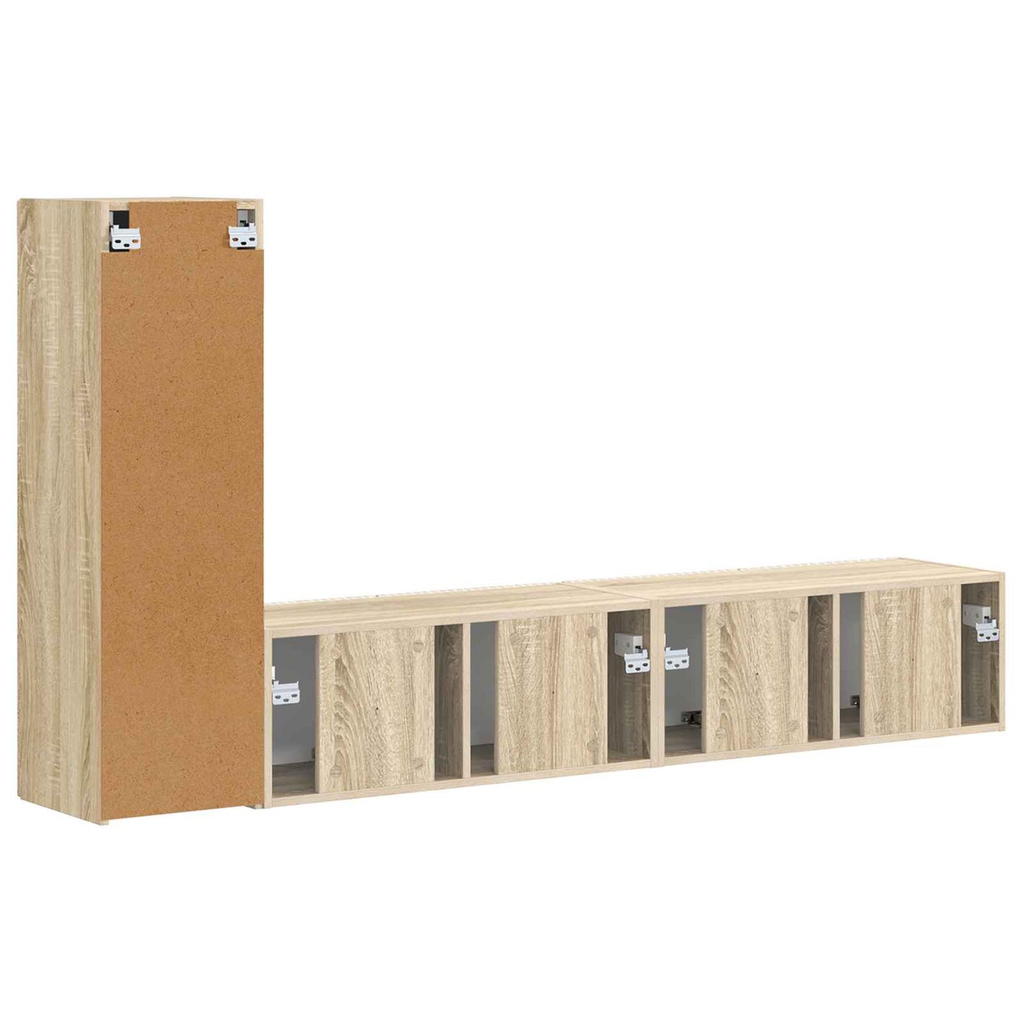 TV-Schrankset Wandmontiert 3 pcs Sonoma-Eiche Holzwerkstoff
