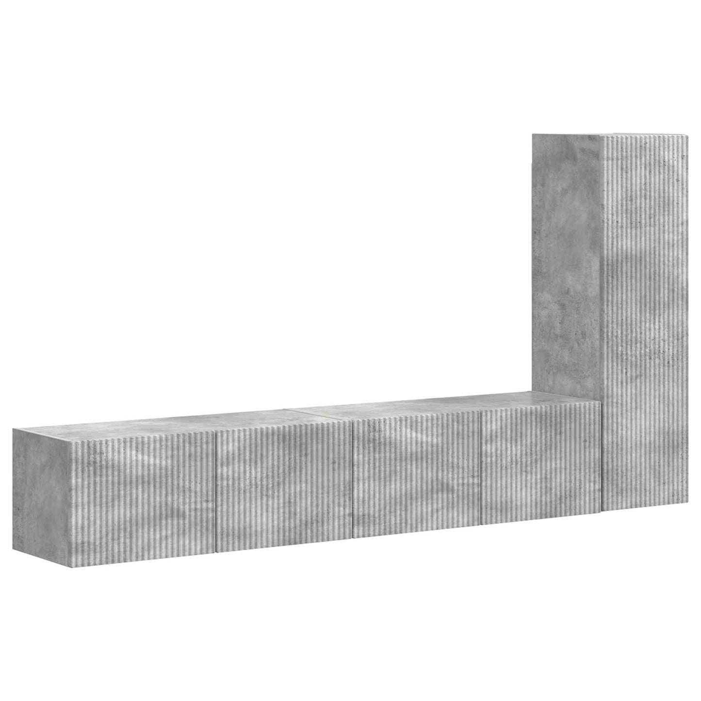 TV-Schrankset Wandmontiert 3 pcs Beton Grau Holzwerkstoff