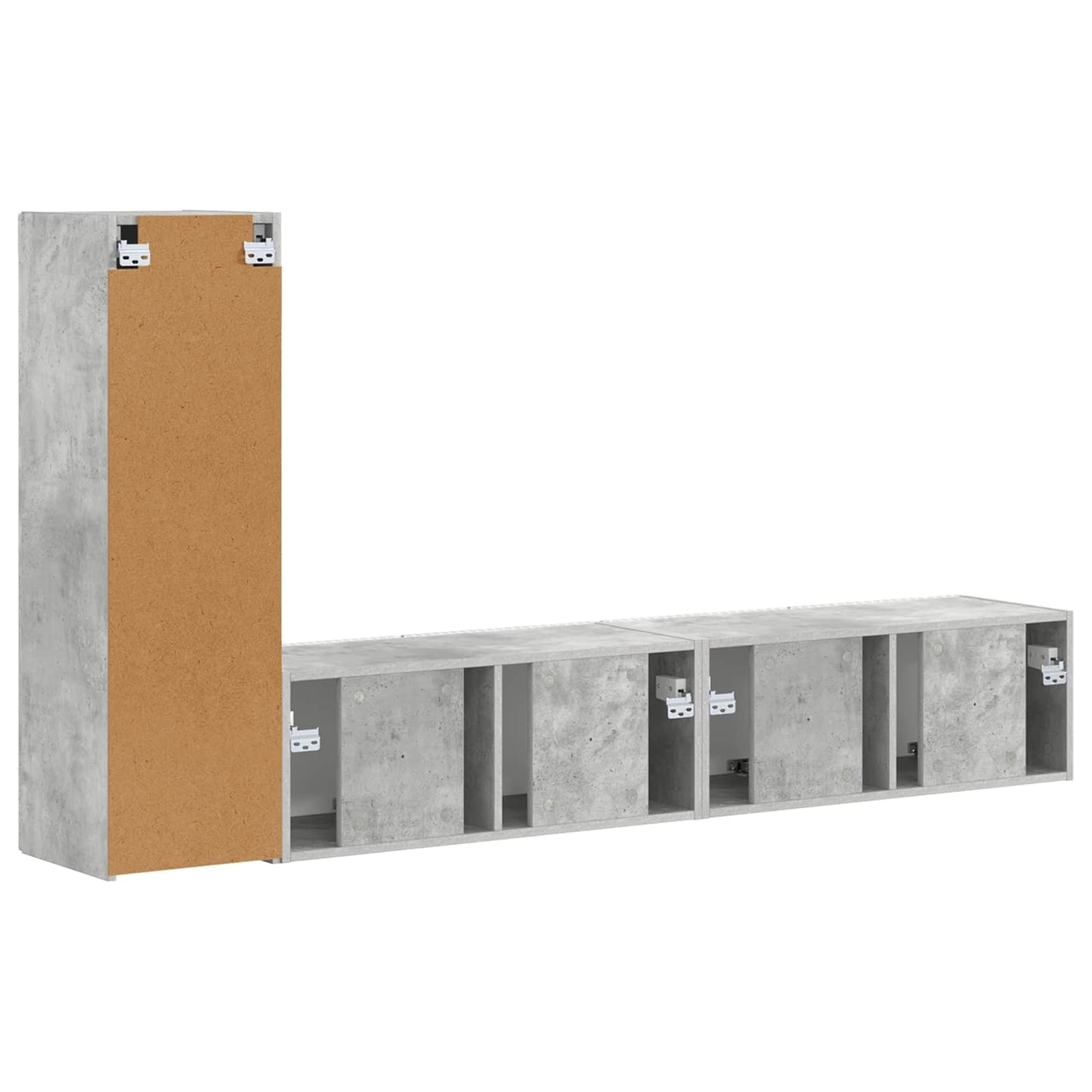 TV-Schrankset Wandmontiert 3 pcs Beton Grau Holzwerkstoff