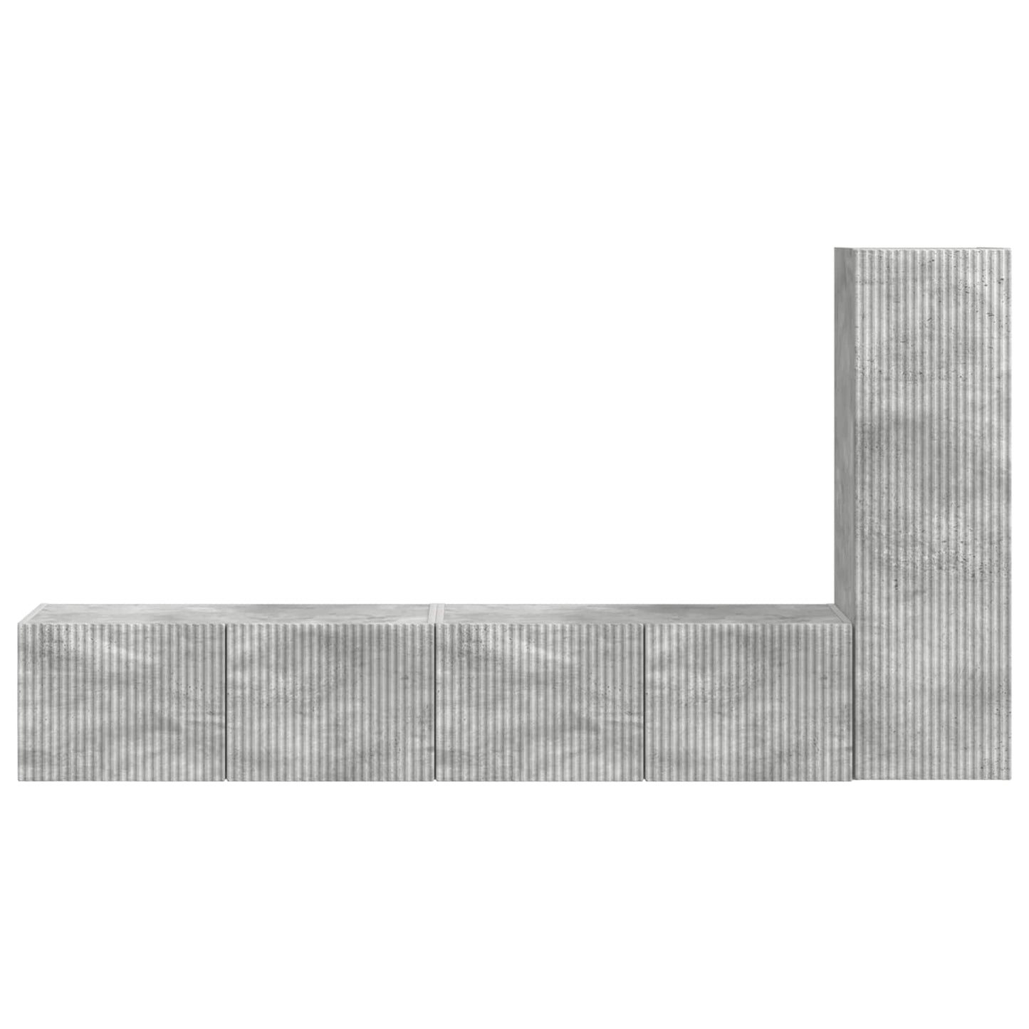 TV-Schrankset Wandmontiert 3 pcs Beton Grau Holzwerkstoff