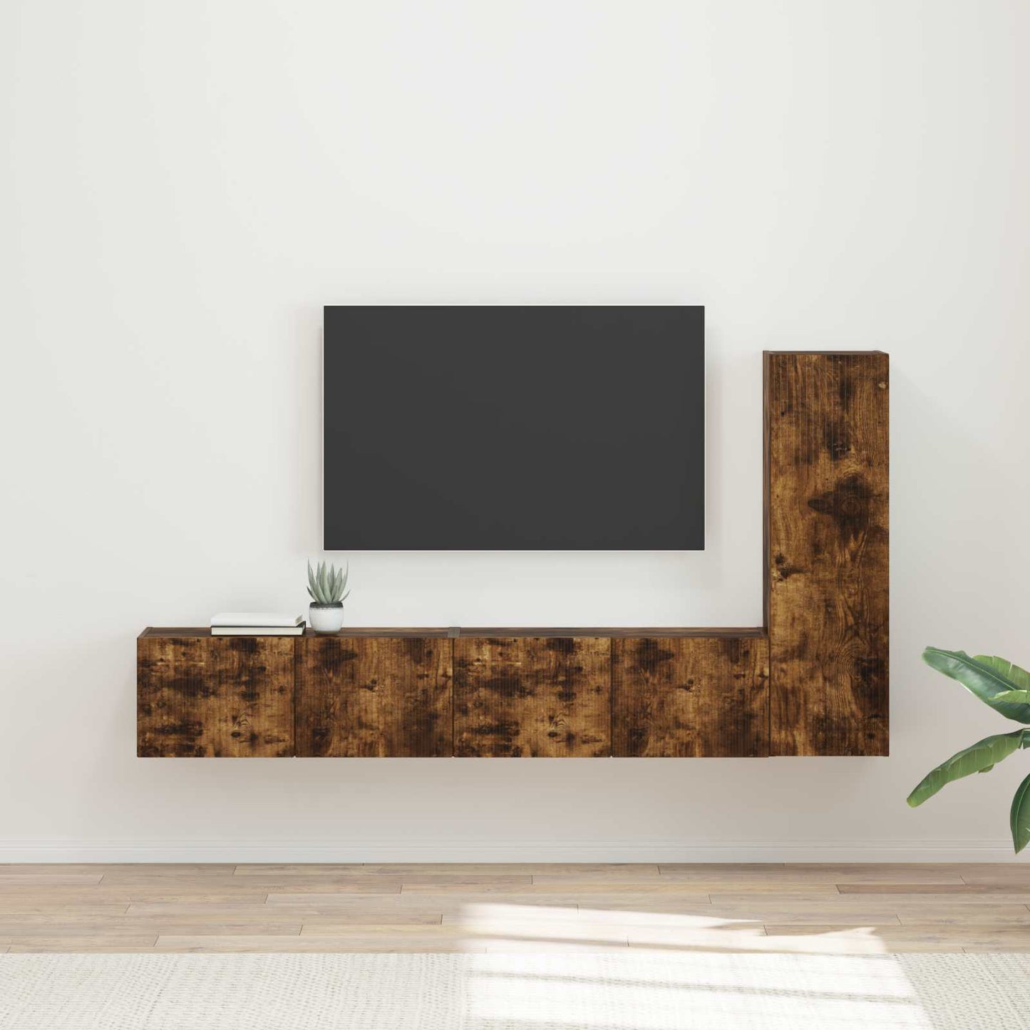 TV-Schrankset 3 pcs Geräucherte Eiche Holzwerkstoff