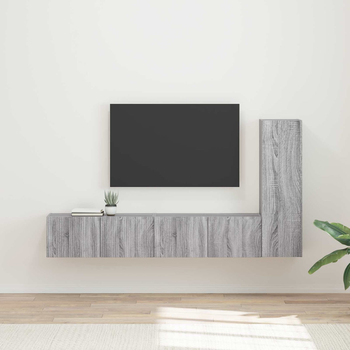 TV-Schrankset Wandmontiert 3 pcs Graues Sonoma Holzwerkstoff