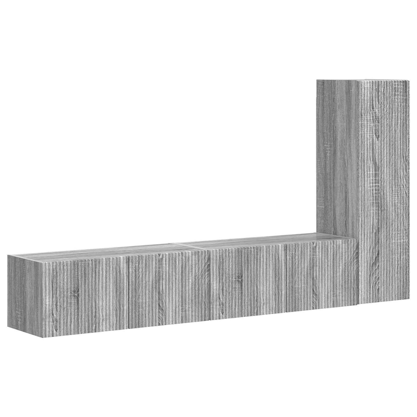 TV-Schrankset Wandmontiert 3 pcs Graues Sonoma Holzwerkstoff