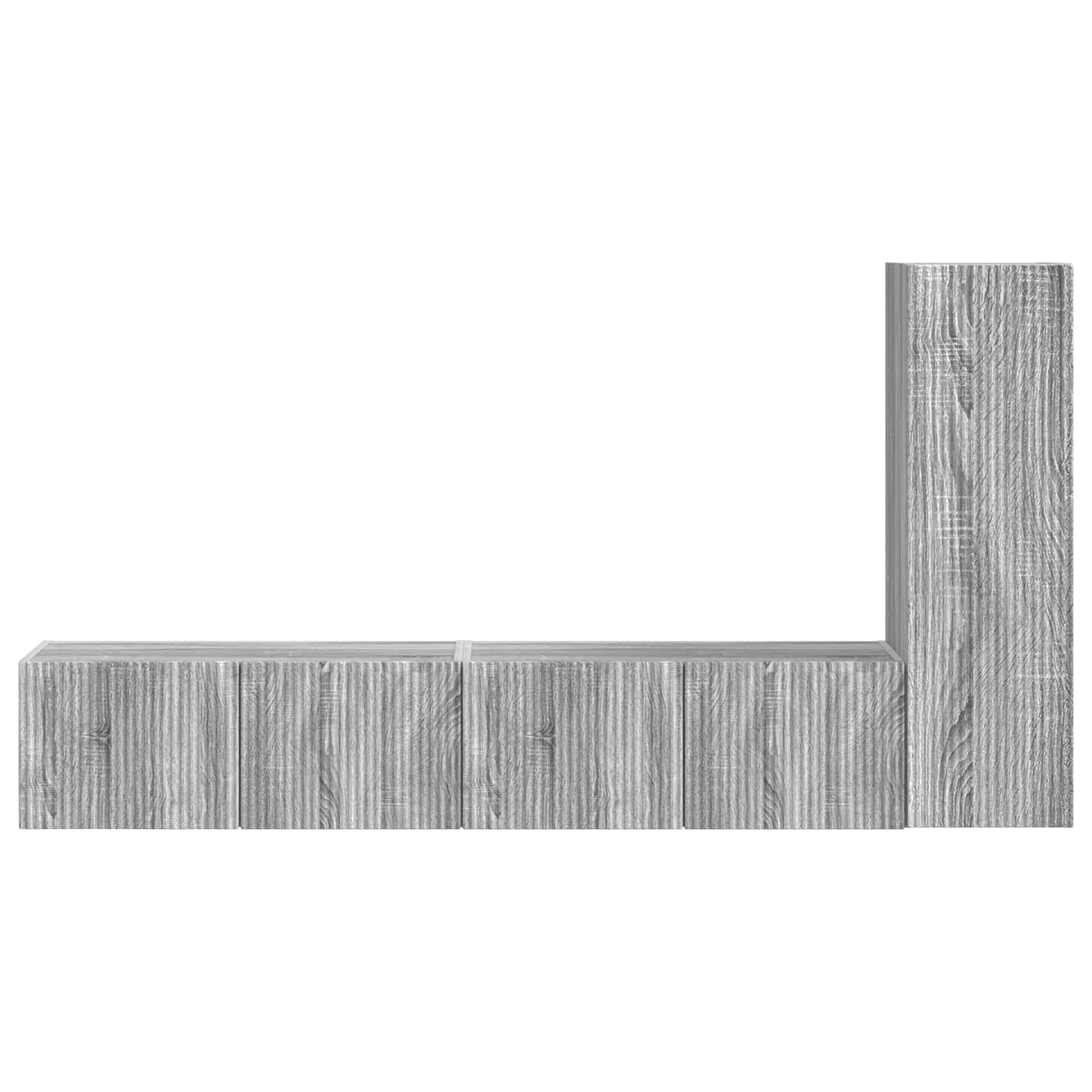 TV-Schrankset Wandmontiert 3 pcs Graues Sonoma Holzwerkstoff