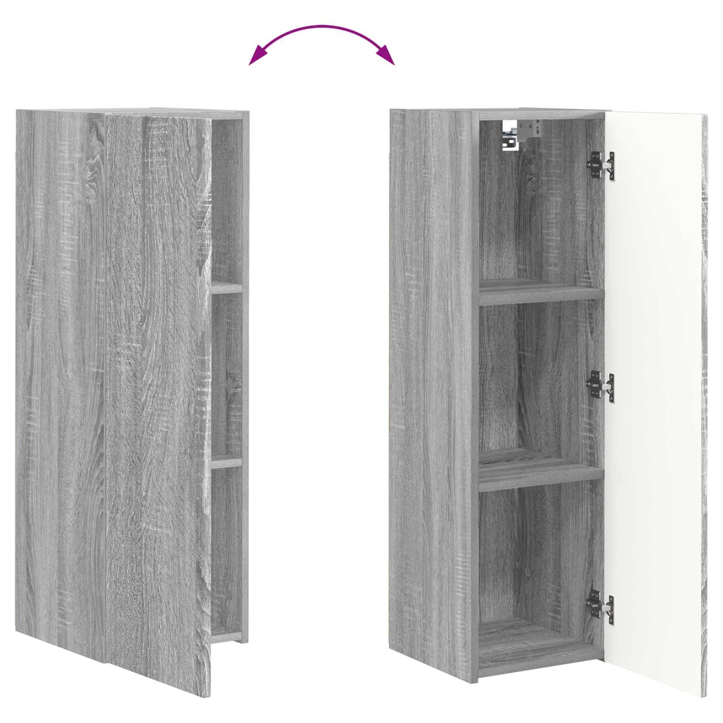 TV-Schrankset Wandmontiert 3 pcs Graues Sonoma Holzwerkstoff