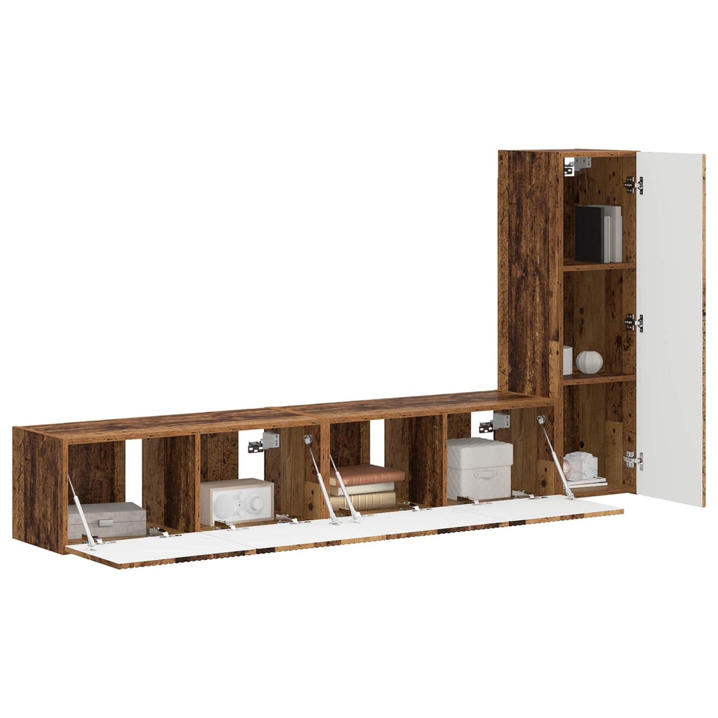 TV-Schrankset Wandmontiert 3 pcs Altholz Holzwerkstoff