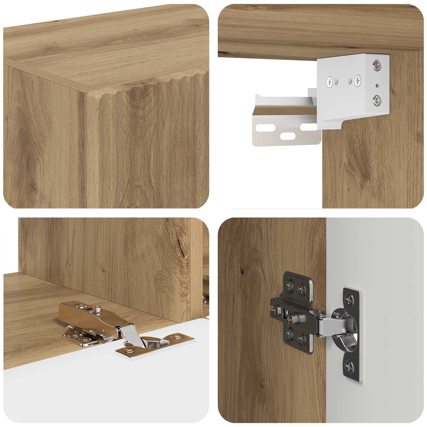 TV-Schrankset Wandmontiert 3 pcs Artisan-Eiche Holzwerkstoff