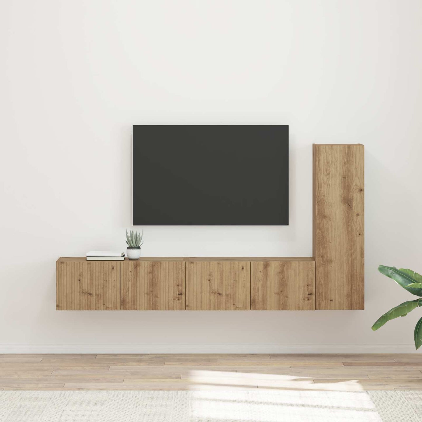 TV-Schrankset Wandmontiert 3 pcs Artisan-Eiche Holzwerkstoff