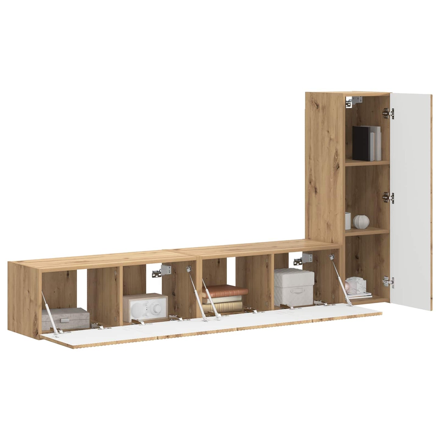 TV-Schrankset Wandmontiert 3 pcs Artisan-Eiche Holzwerkstoff