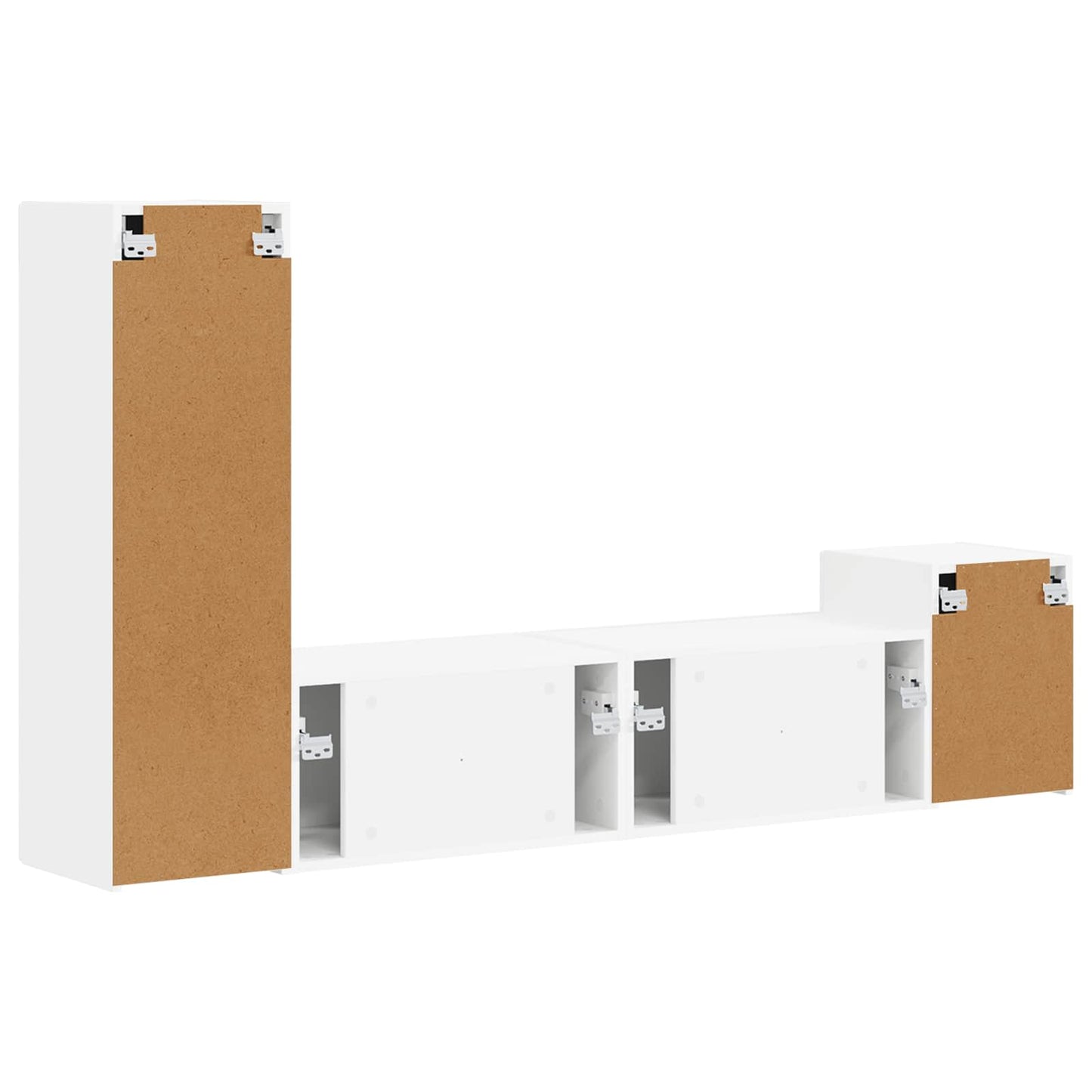 TV-Schrankset Wandmontiert 4 pcs Weiß Holzwerkstoff