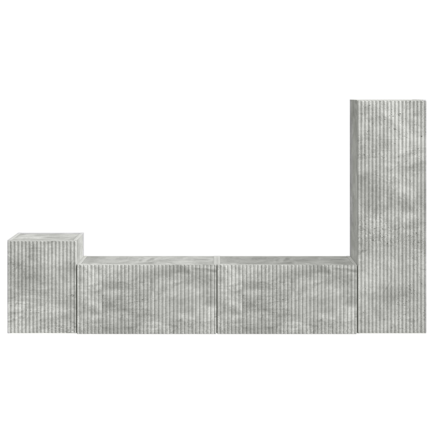 TV-Schrankset Wandmontiert 4 pcs Beton Grau Holzwerkstoff