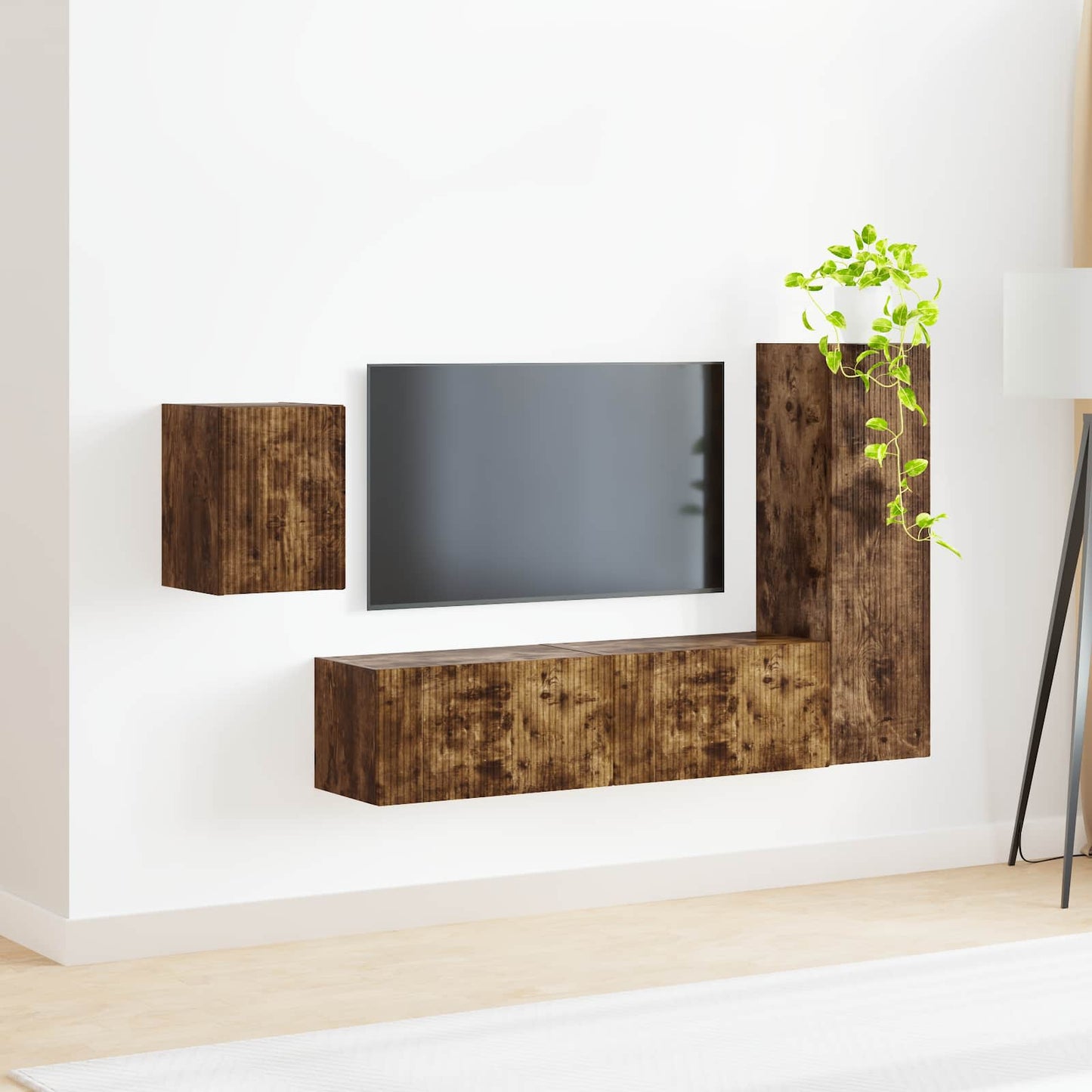 TV-Schrankset 4 pcs Geräucherte Eiche Holzwerkstoff