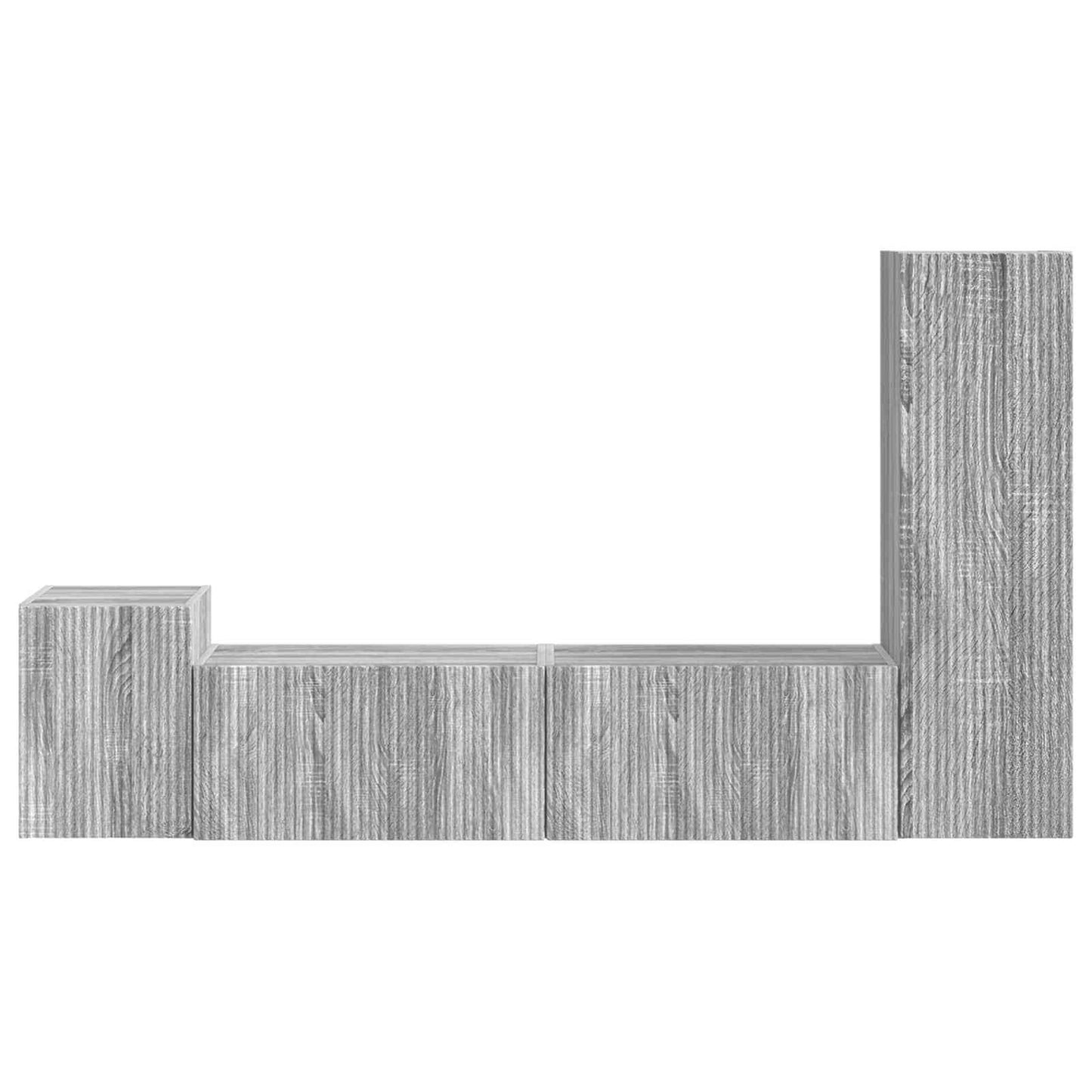 TV-Schrankset Wandmontiert 4 pcs Graues Sonoma Holzwerkstoff