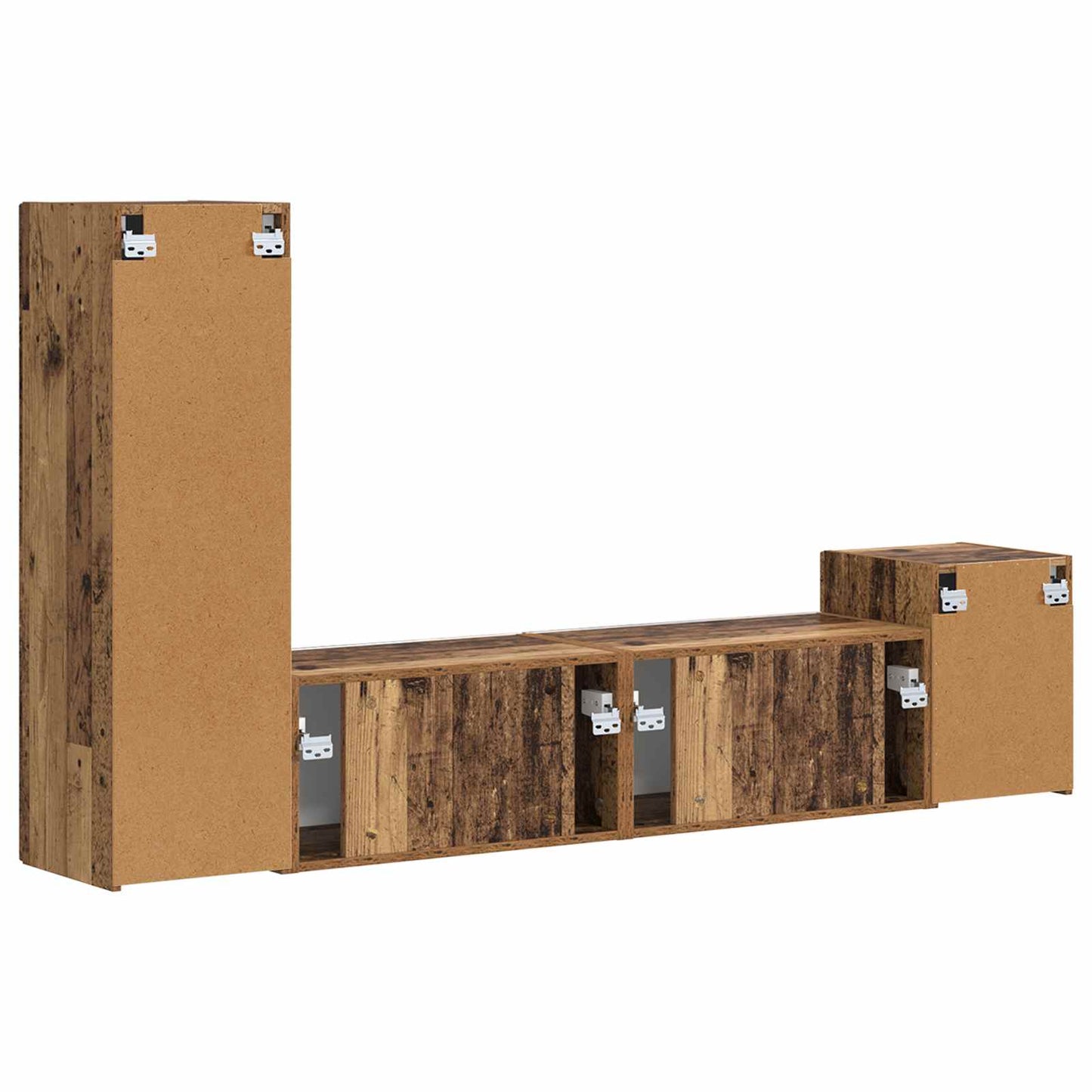 TV-Schrankset Wandmontiert 4 pcs Altholz Holzwerkstoff