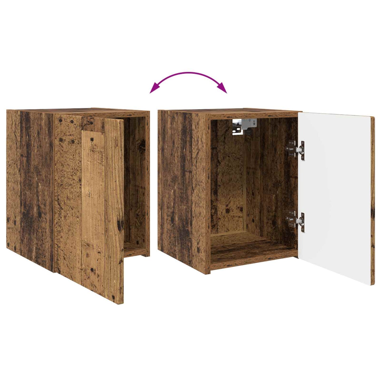 TV-Schrankset Wandmontiert 4 pcs Altholz Holzwerkstoff