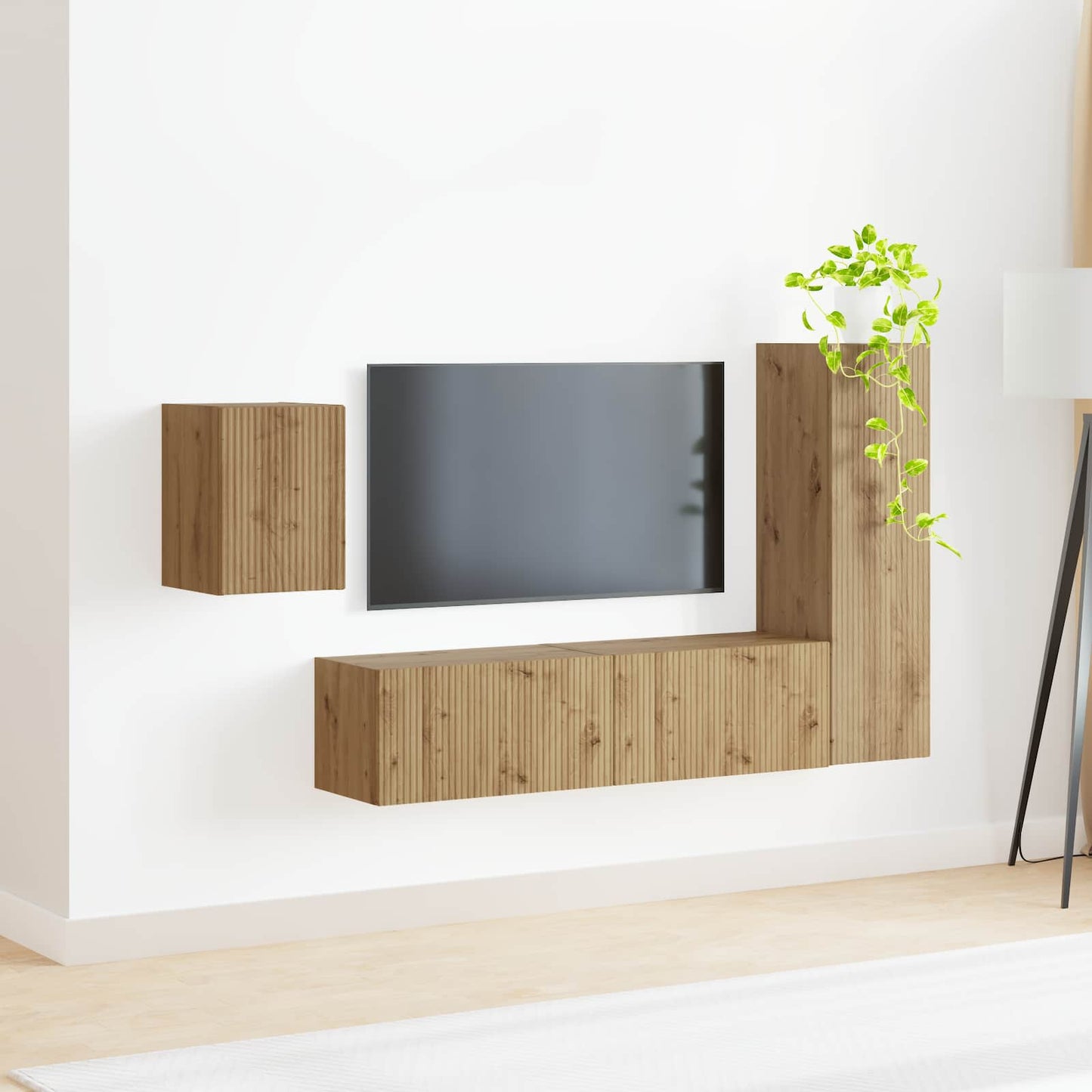 TV-Schrankset Wandmontiert 4 pcs Artisan-Eiche Holzwerkstoff