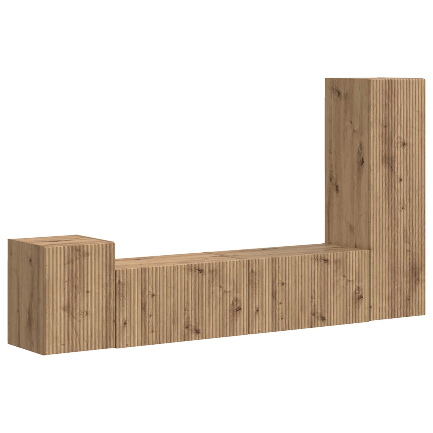 TV-Schrankset Wandmontiert 4 pcs Artisan-Eiche Holzwerkstoff